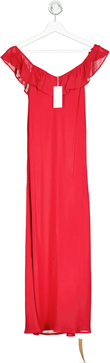Reformation Cherry Red Charm Midi Dress UK M