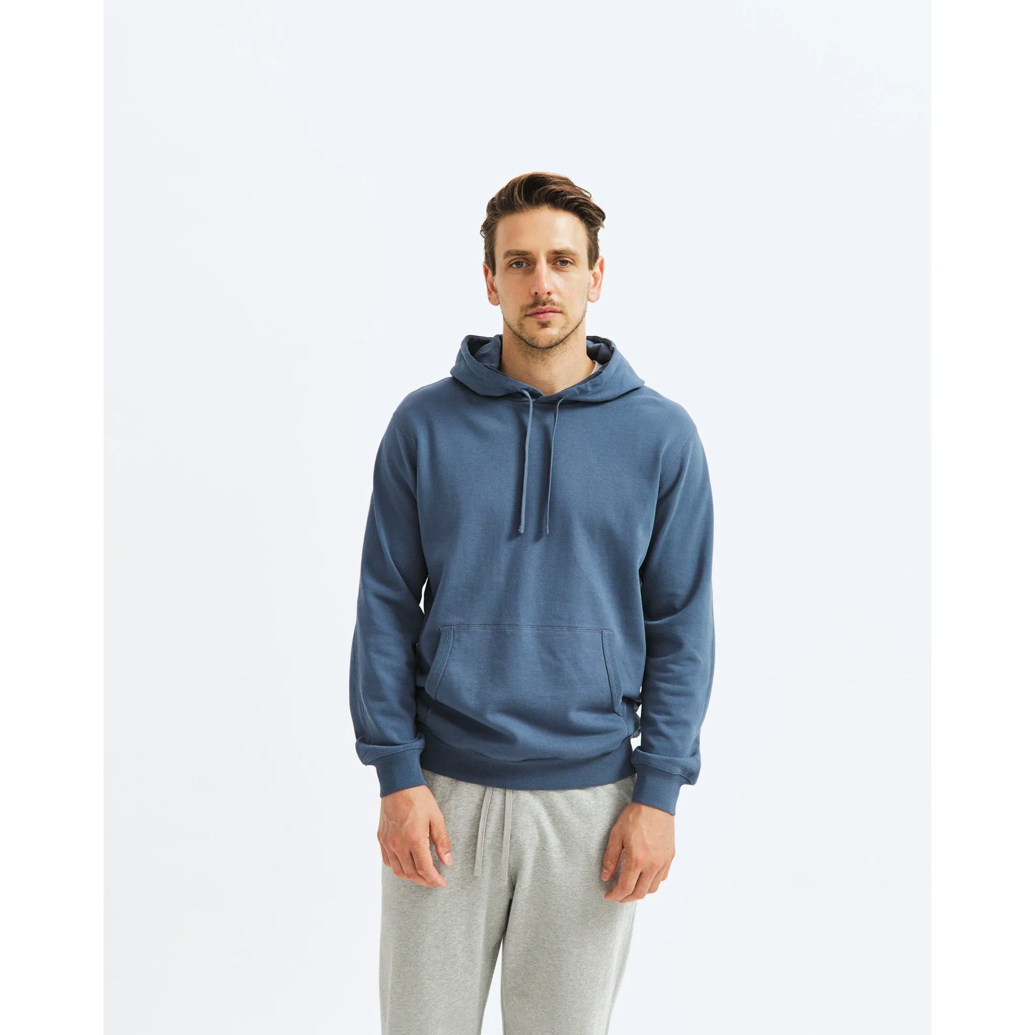 Reigning Champ Men Lightweight Terry Classic Hoodie Washed Blue RC-3886-WBLU