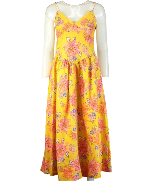 Rhode Women's Yellow Sophie Linen Midi Dress UK 8