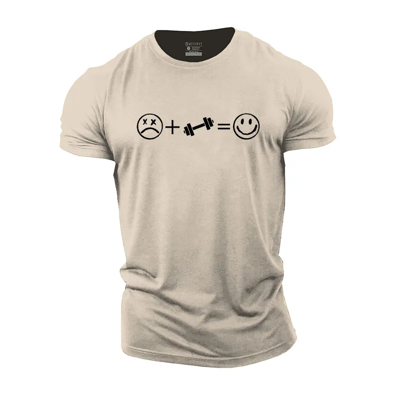 Sad   Fitness = Happy Cotton T-Shirt