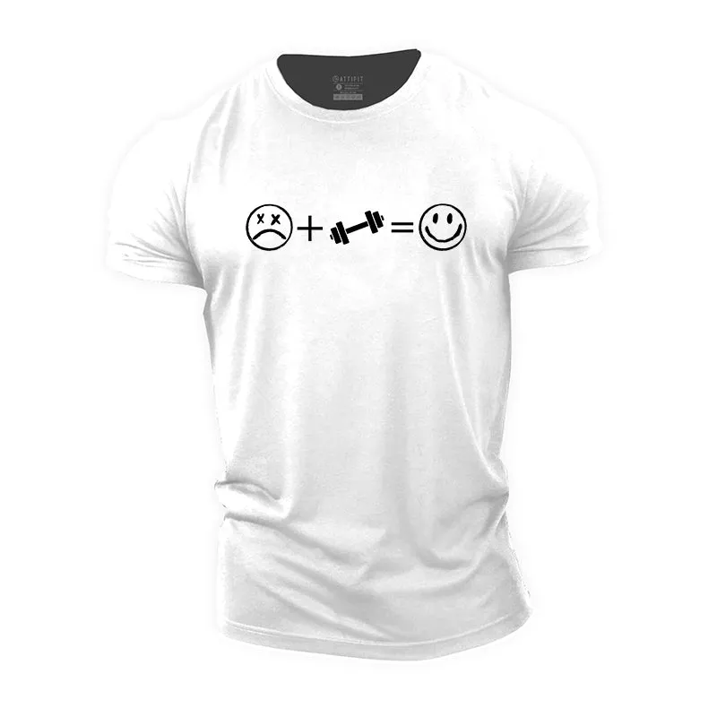 Sad   Fitness = Happy Cotton T-Shirt