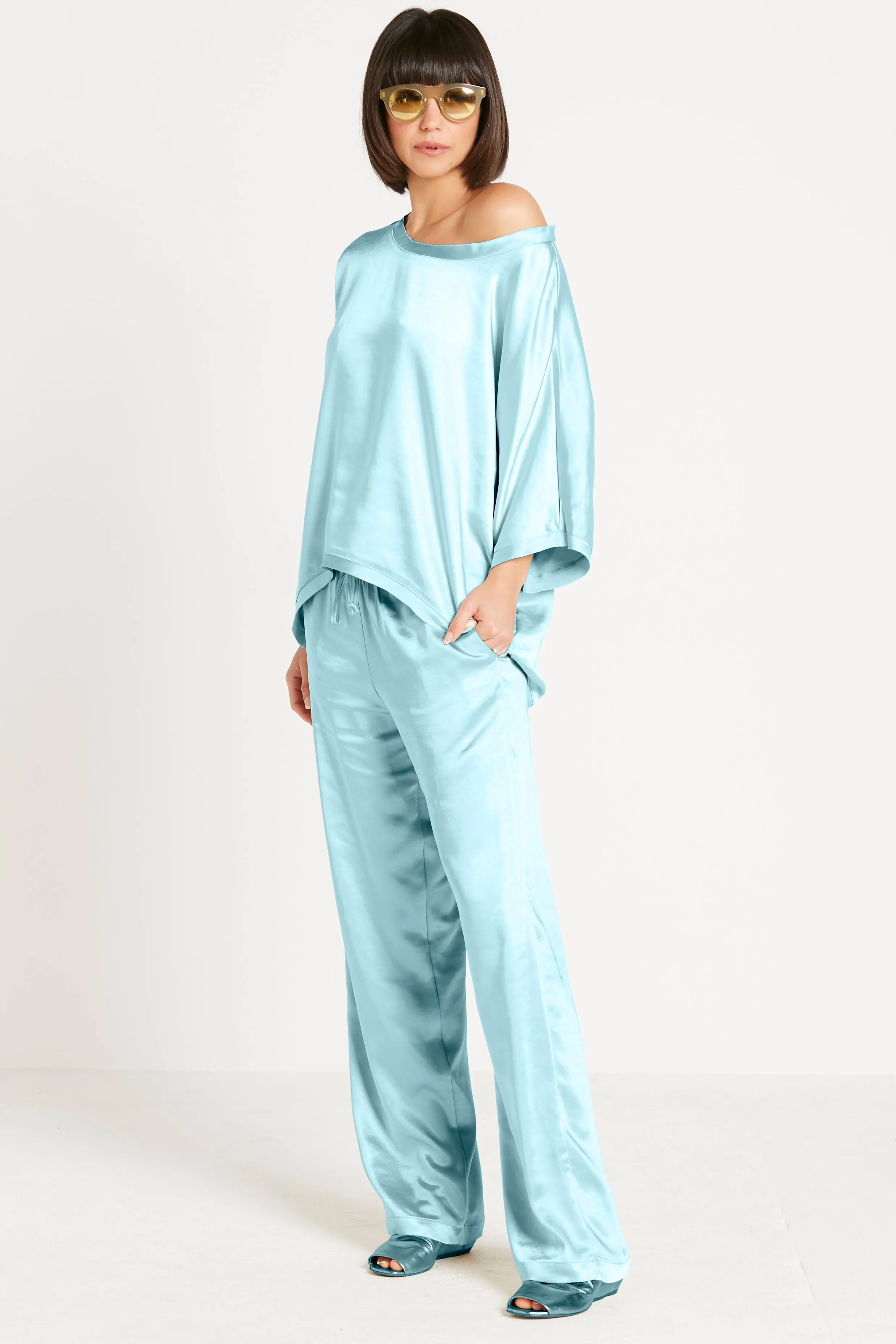 Sateen Drawstring Pants