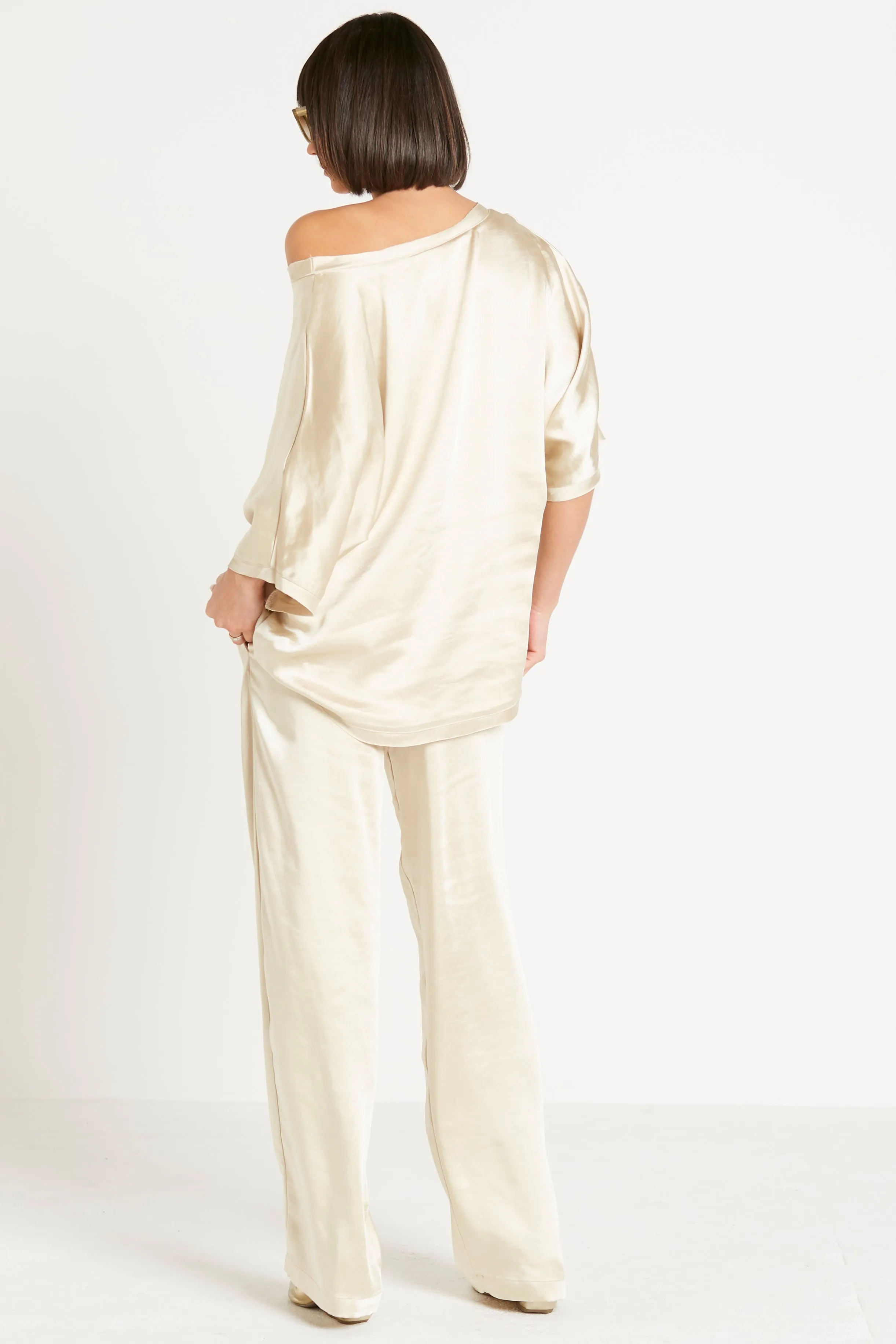 Sateen Drawstring Pants