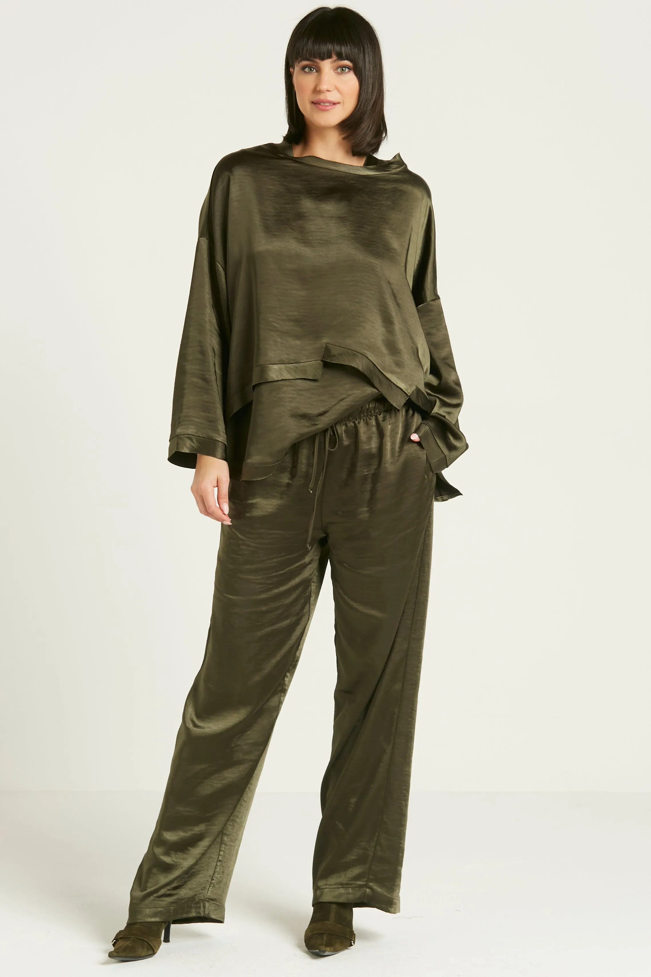 Sateen Drawstring Pants