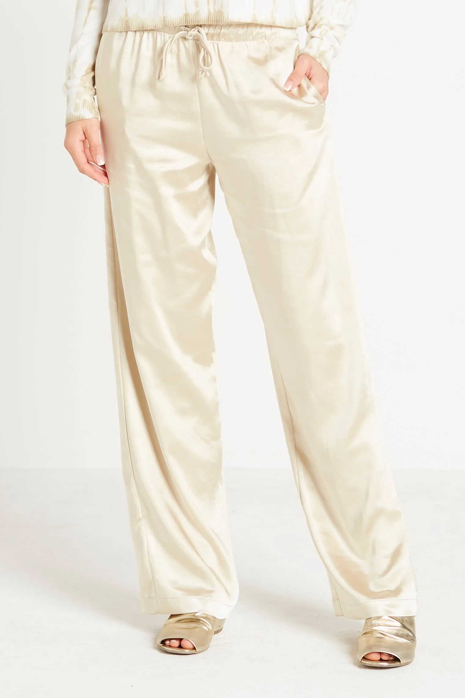 Sateen Drawstring Pants