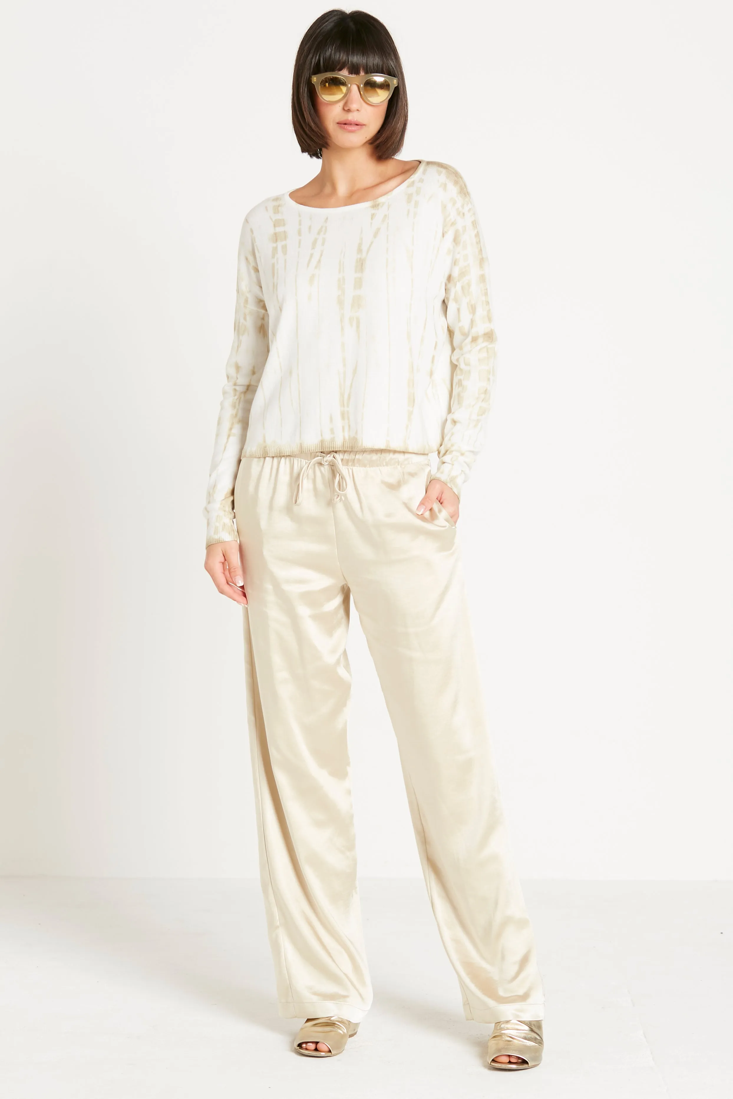 Sateen Drawstring Pants