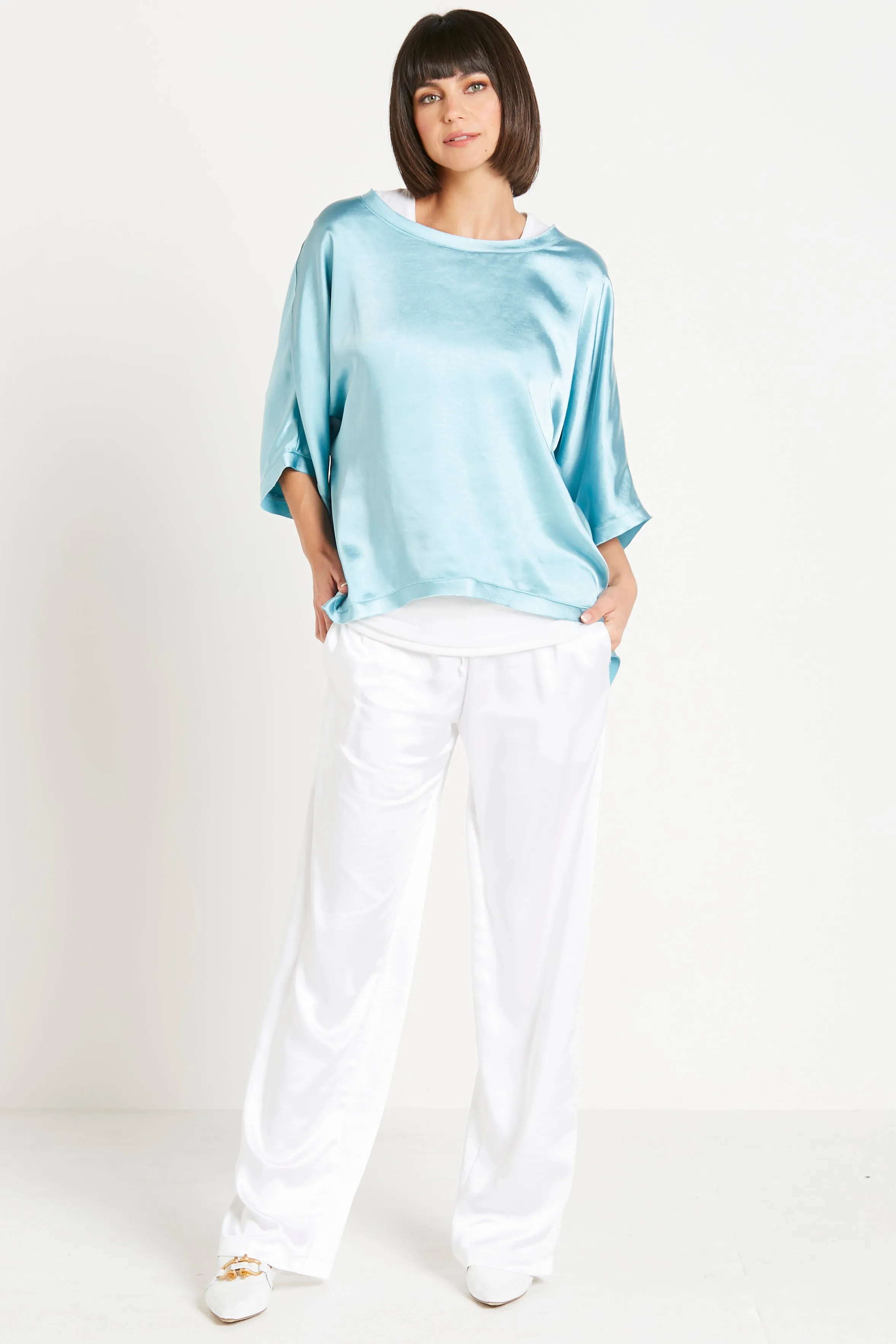 Sateen Drawstring Pants