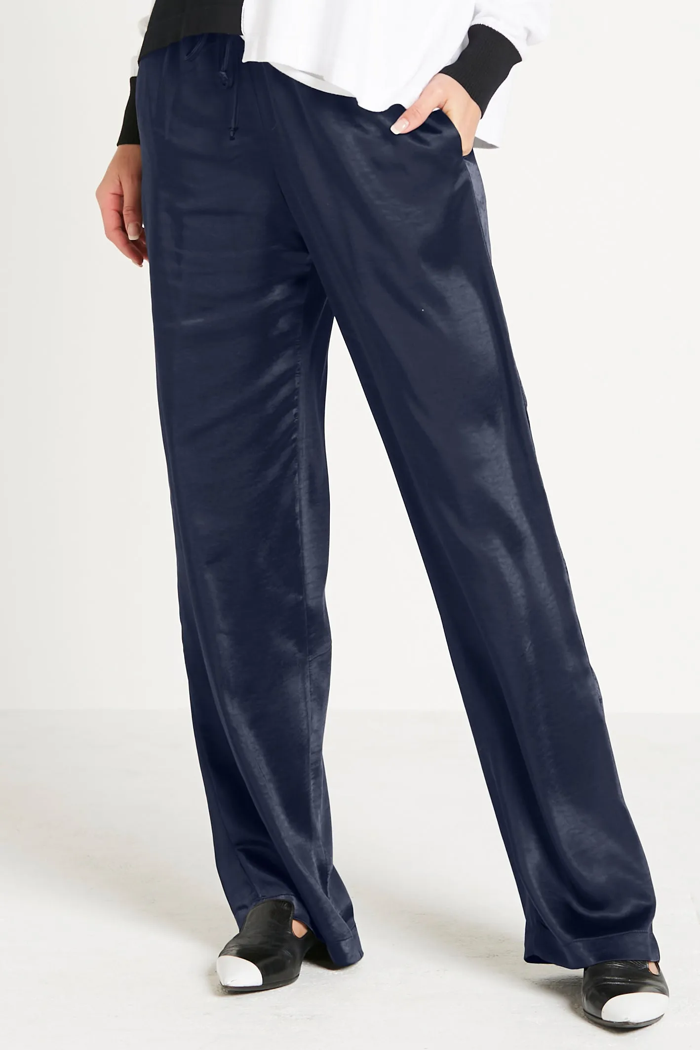 Sateen Drawstring Pants