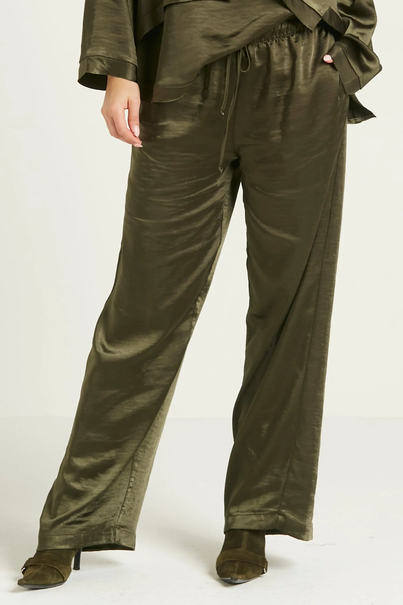 Sateen Drawstring Pants