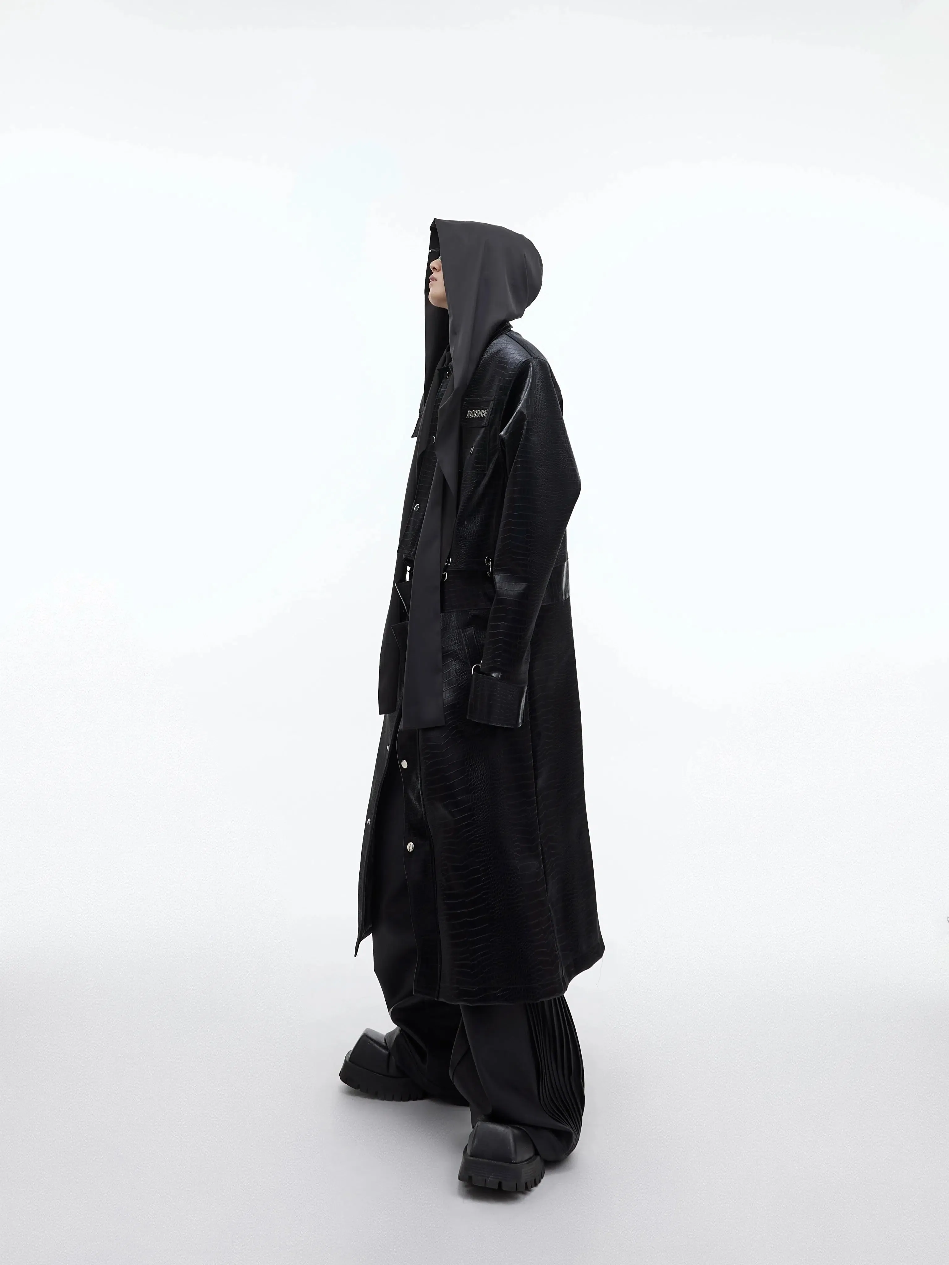 Shawl Hooded Ice Silk Long Sleeve Shirt