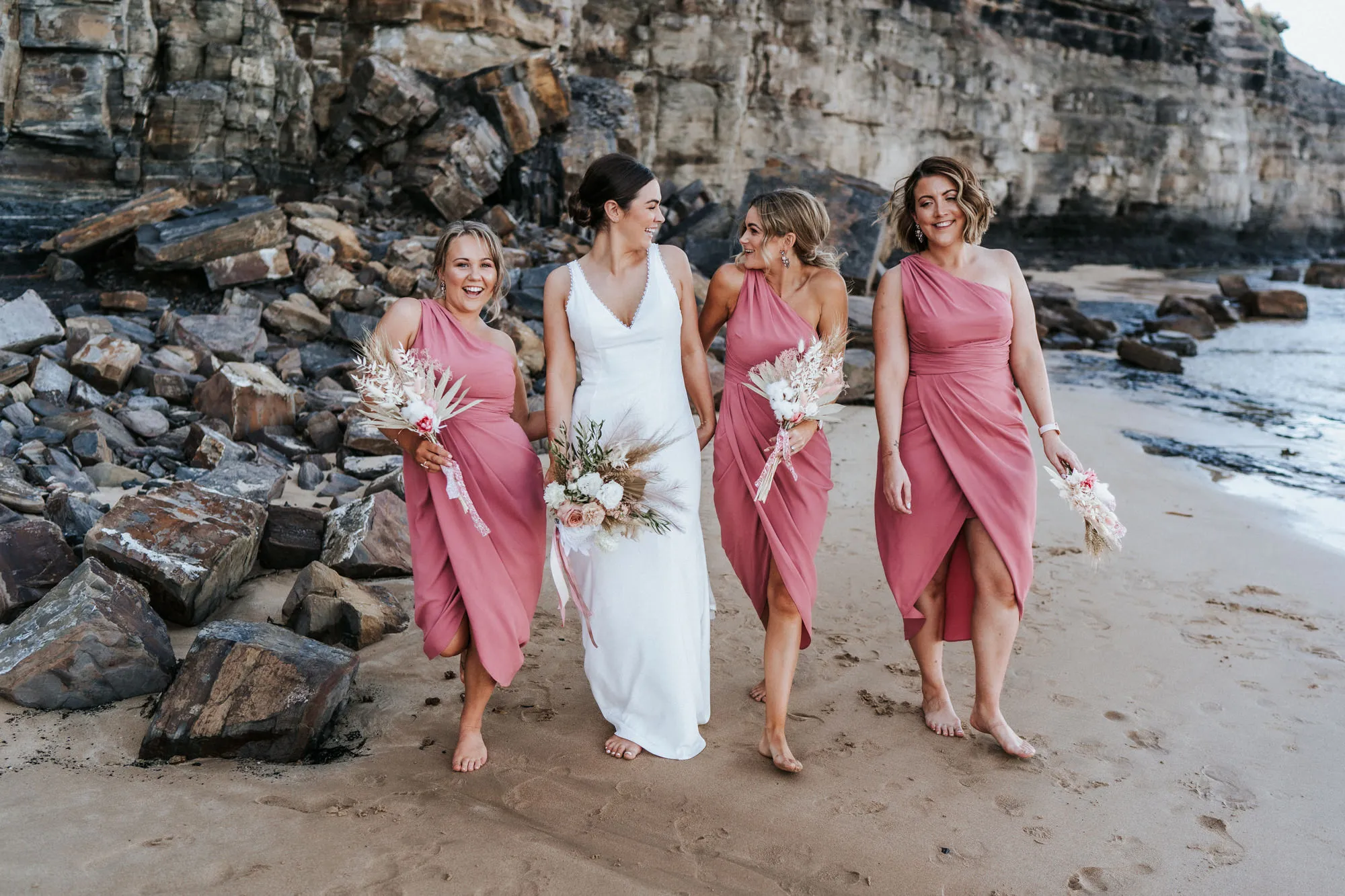 Sheath One-shoulder Sleeveless Short Bridesmaid Dresses With Split, BD0627