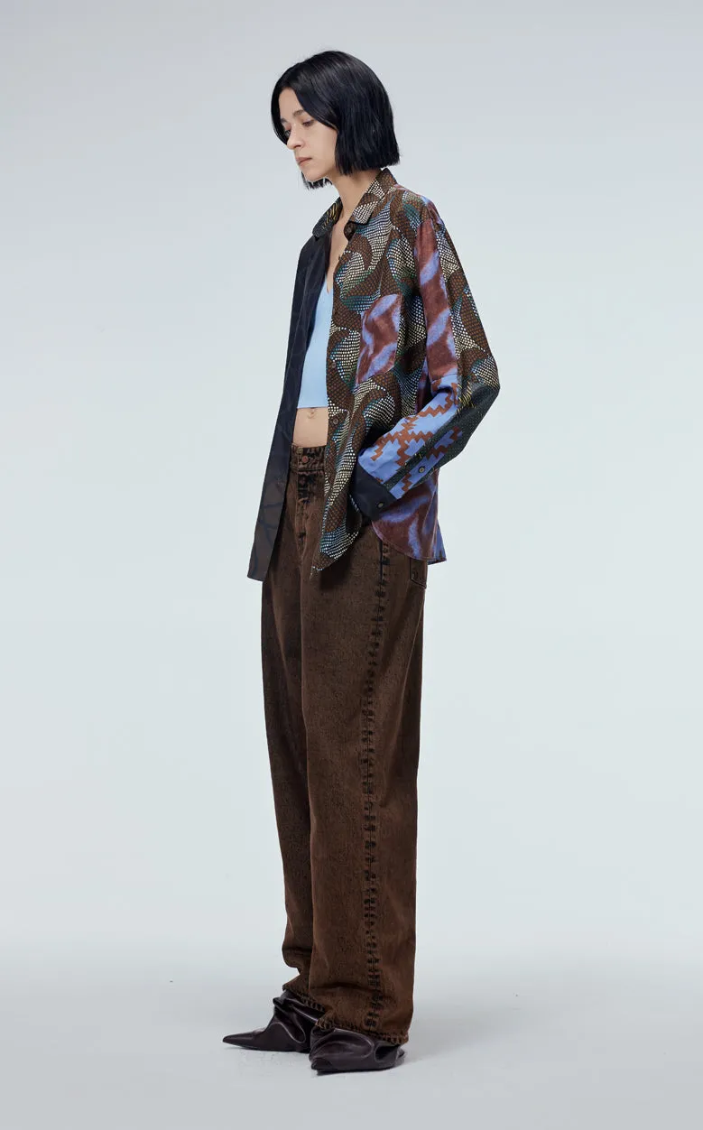Shirt / JNBY Silk Gradient Print Long-sleeved  Shirt