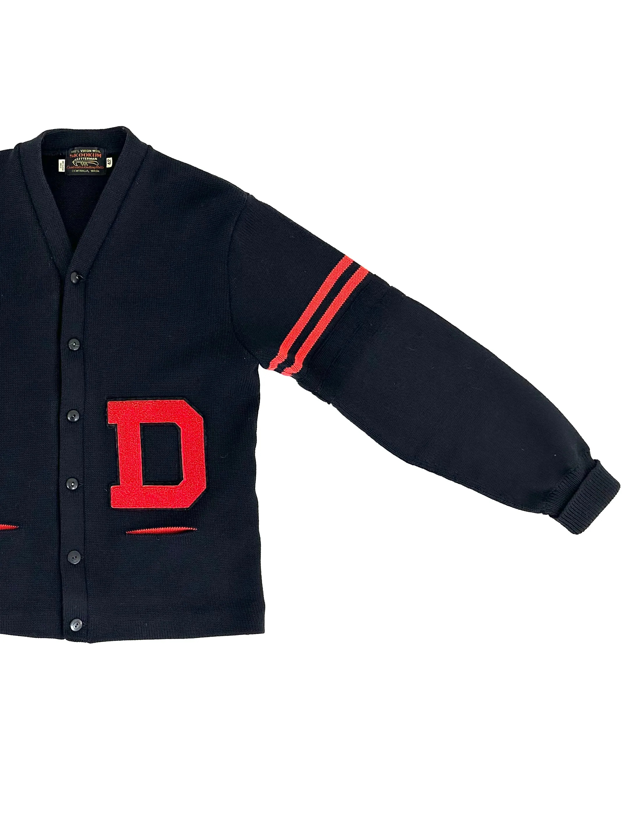 Skookum Letterman Virgin Wool Cardigan