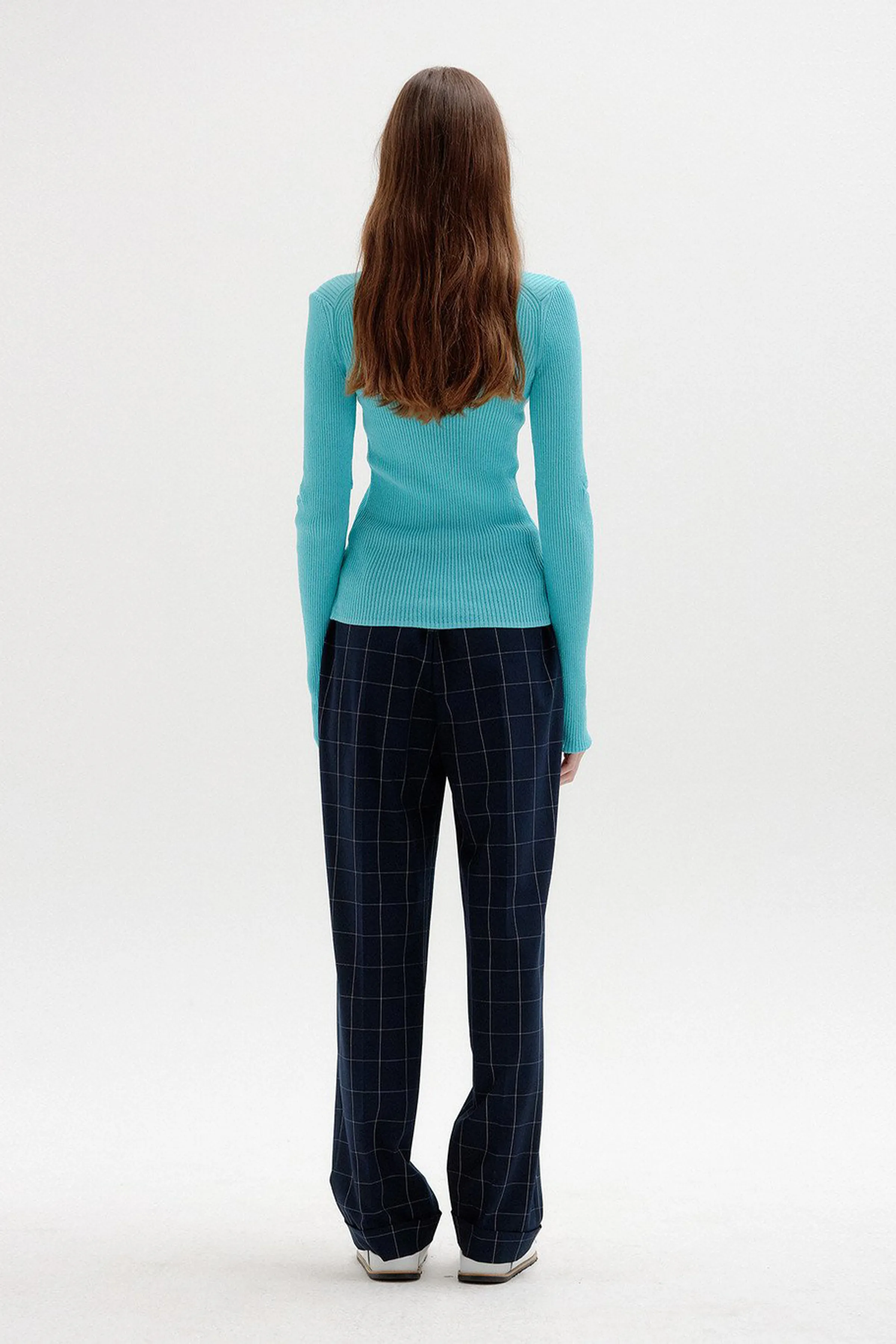 SOLLY RIBBED-KNIT CUTOUT PULLOVER