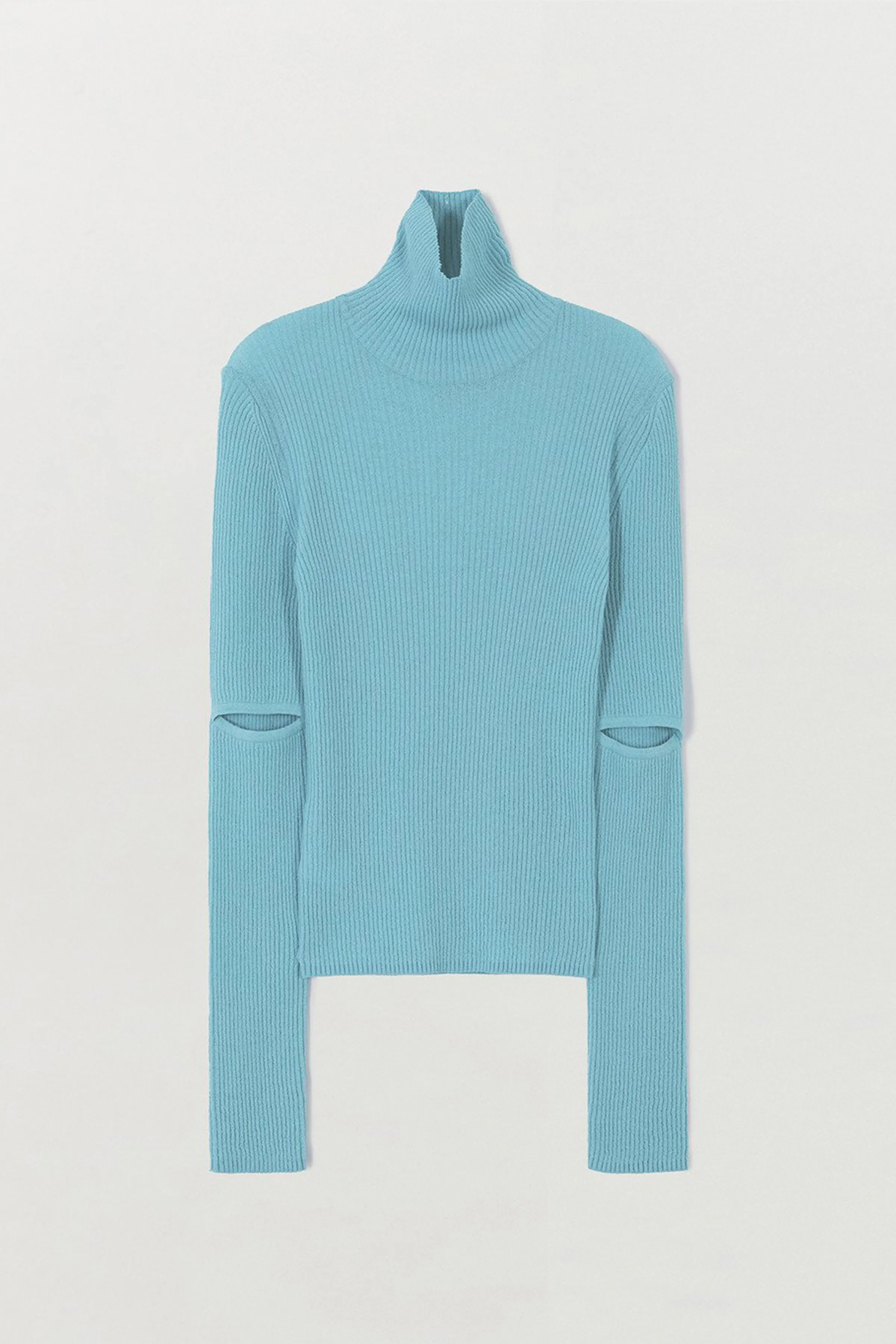 SOLLY RIBBED-KNIT CUTOUT PULLOVER
