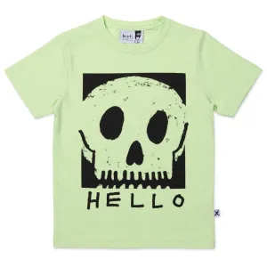 Square Skull Tee- Lime