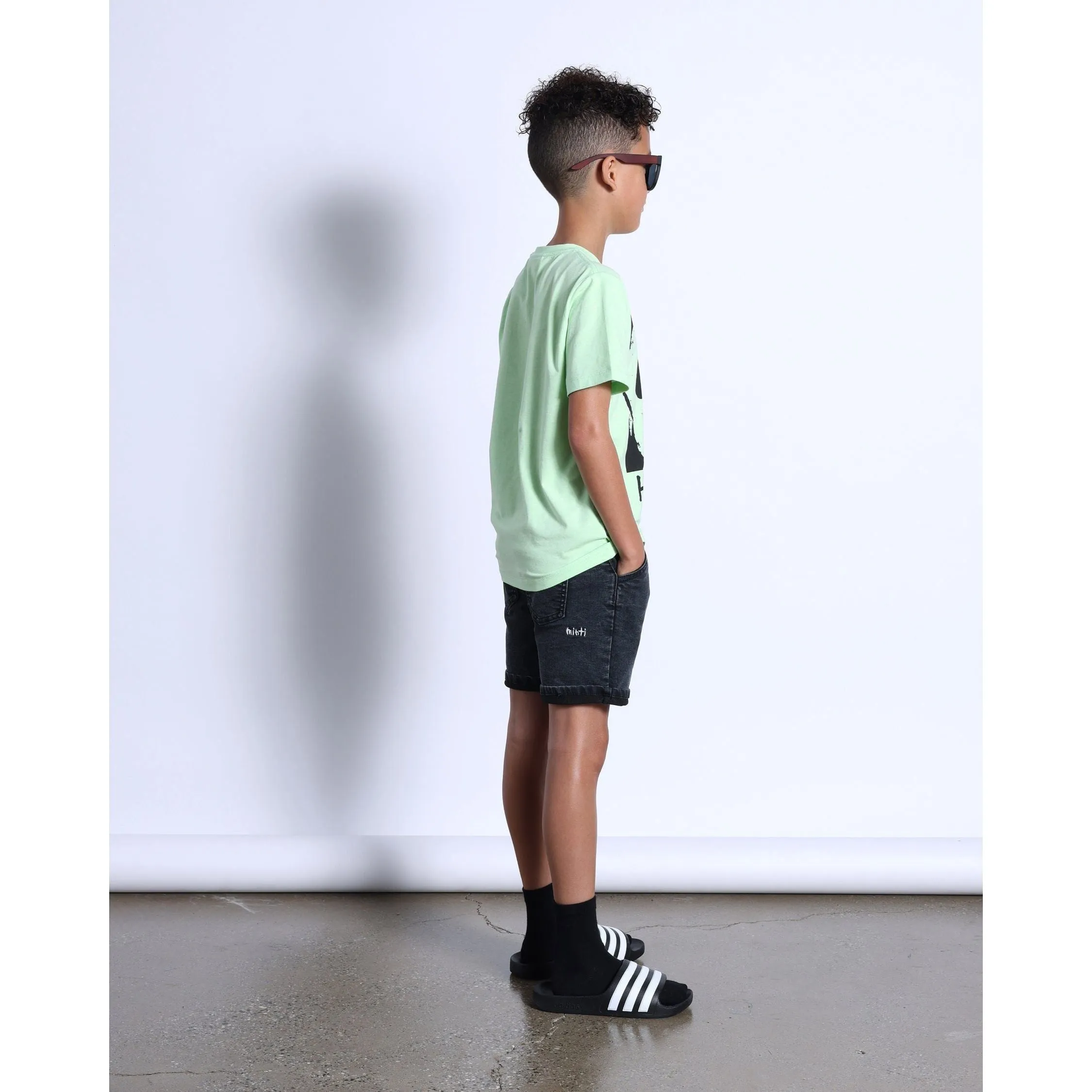 Square Skull Tee- Lime