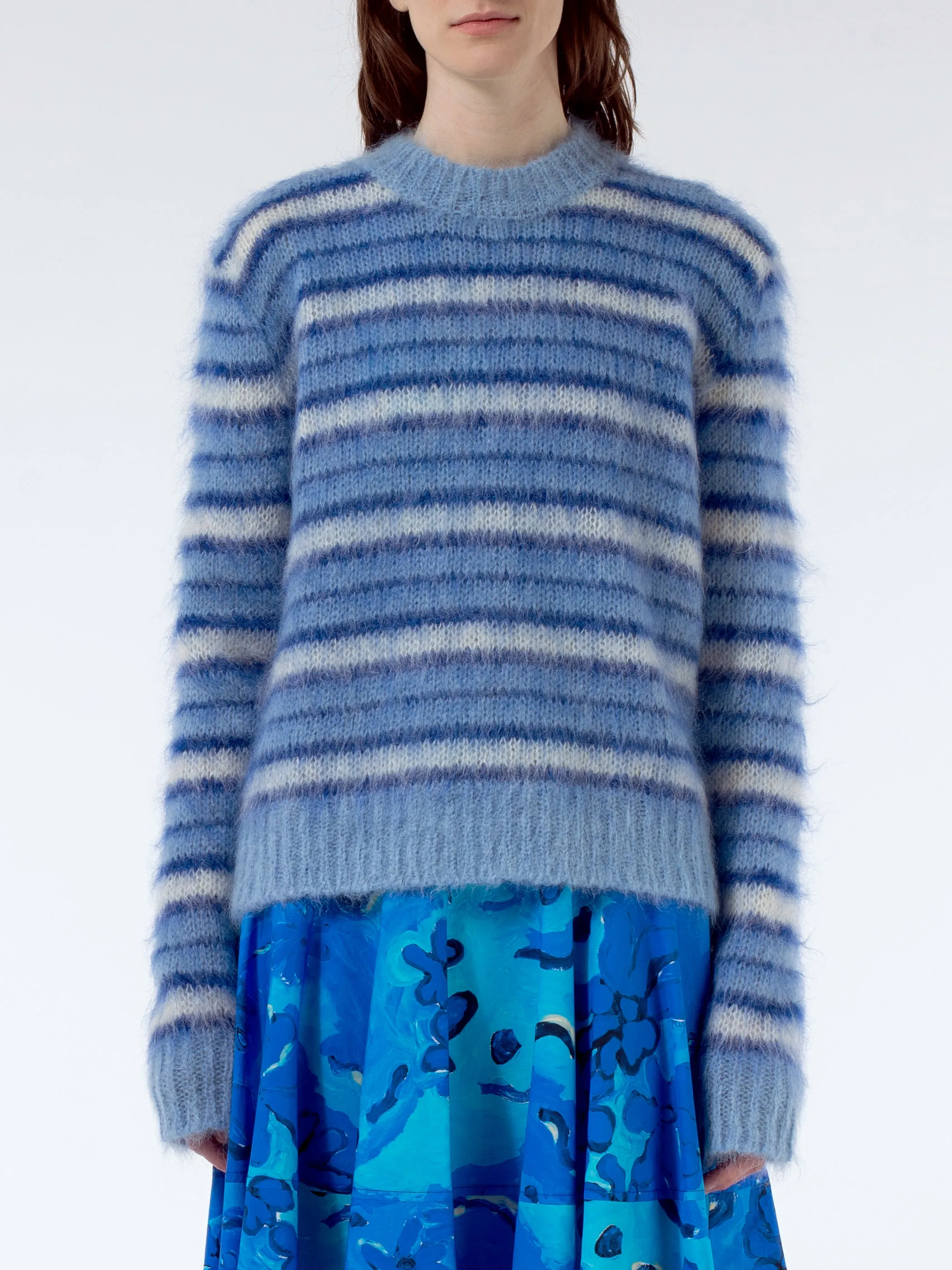 Striped Mohair And Wool Sweater