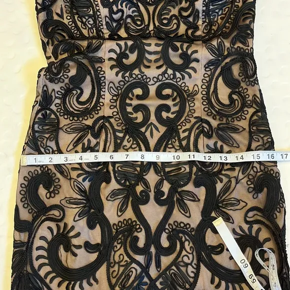Sue Wong Nocturne Black Lace Sleeveless Pencil Dress - Size 6