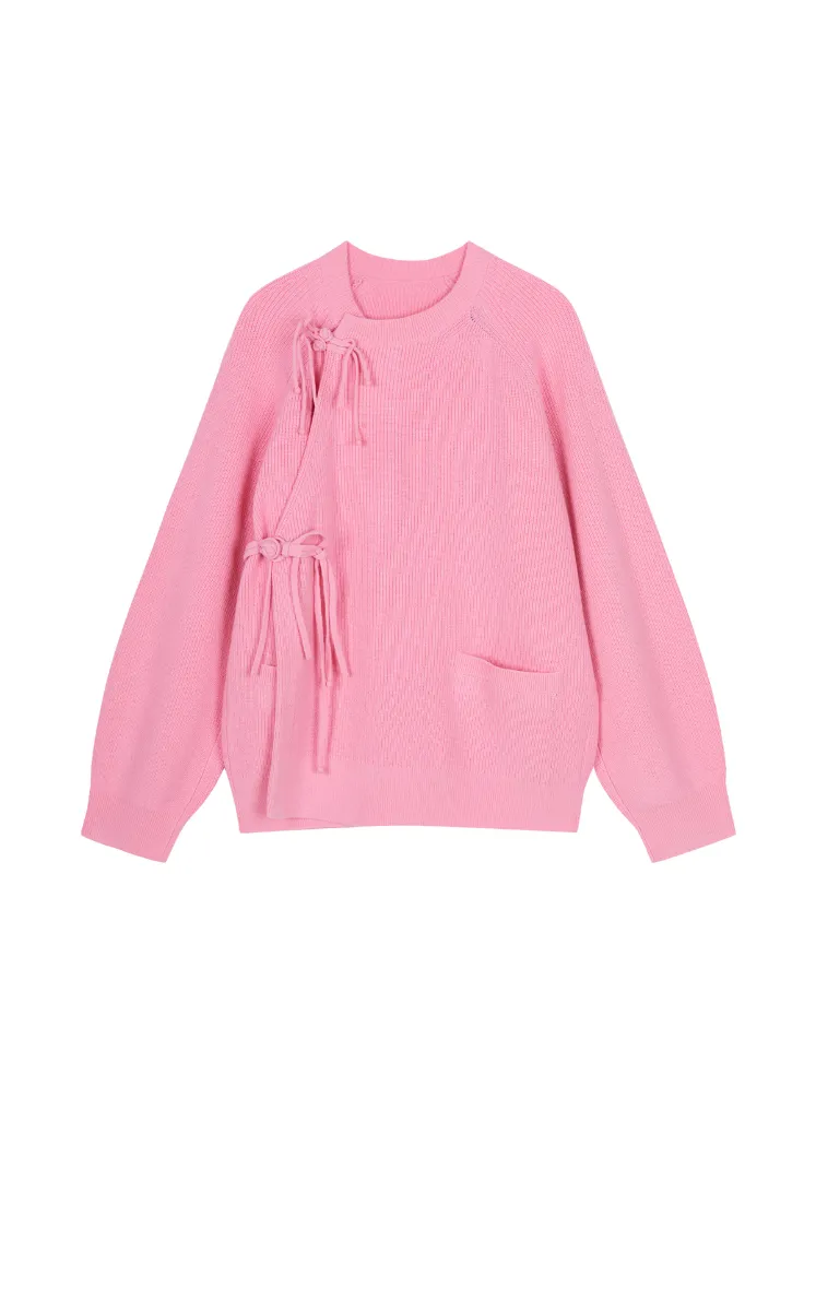 Sweater / JNBY Raglan-Sleeve Cardigan with Chinese Button Closure