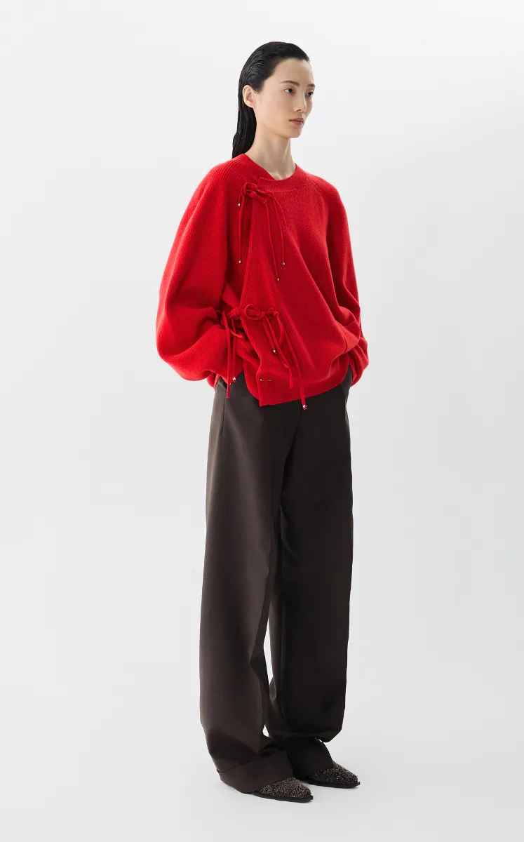 Sweater / JNBY Raglan-Sleeve Cardigan with Chinese Button Closure