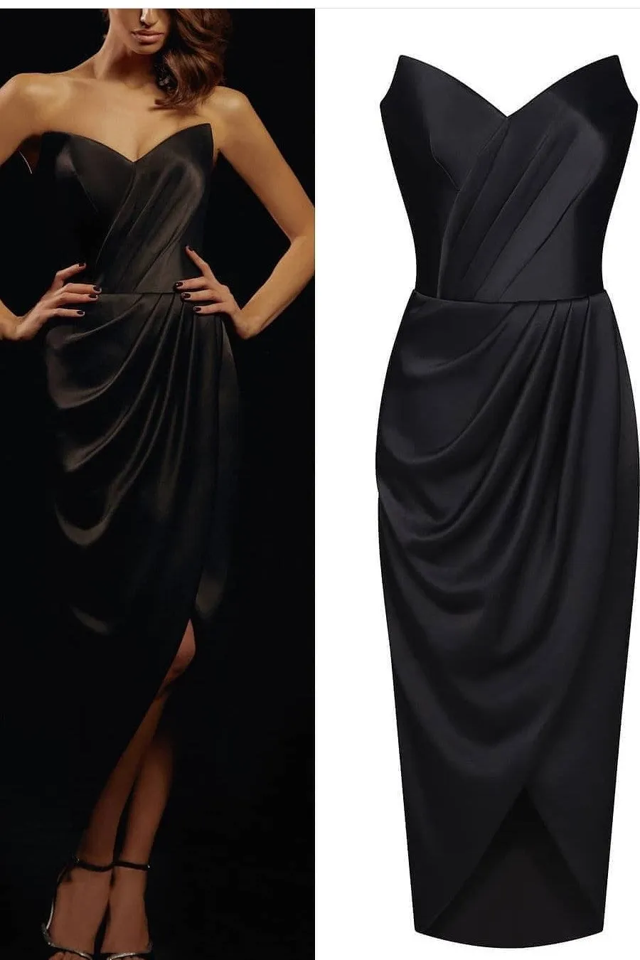 Sweetheart Black Pencil Dresses for Prom Party