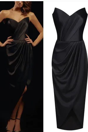 Sweetheart Black Pencil Dresses for Prom Party