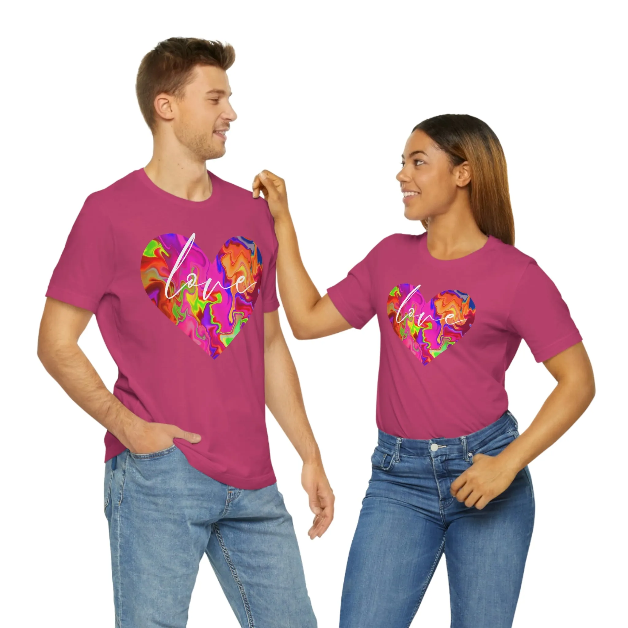 Swirl Heart Script Love Short Sleeve T-Shirt