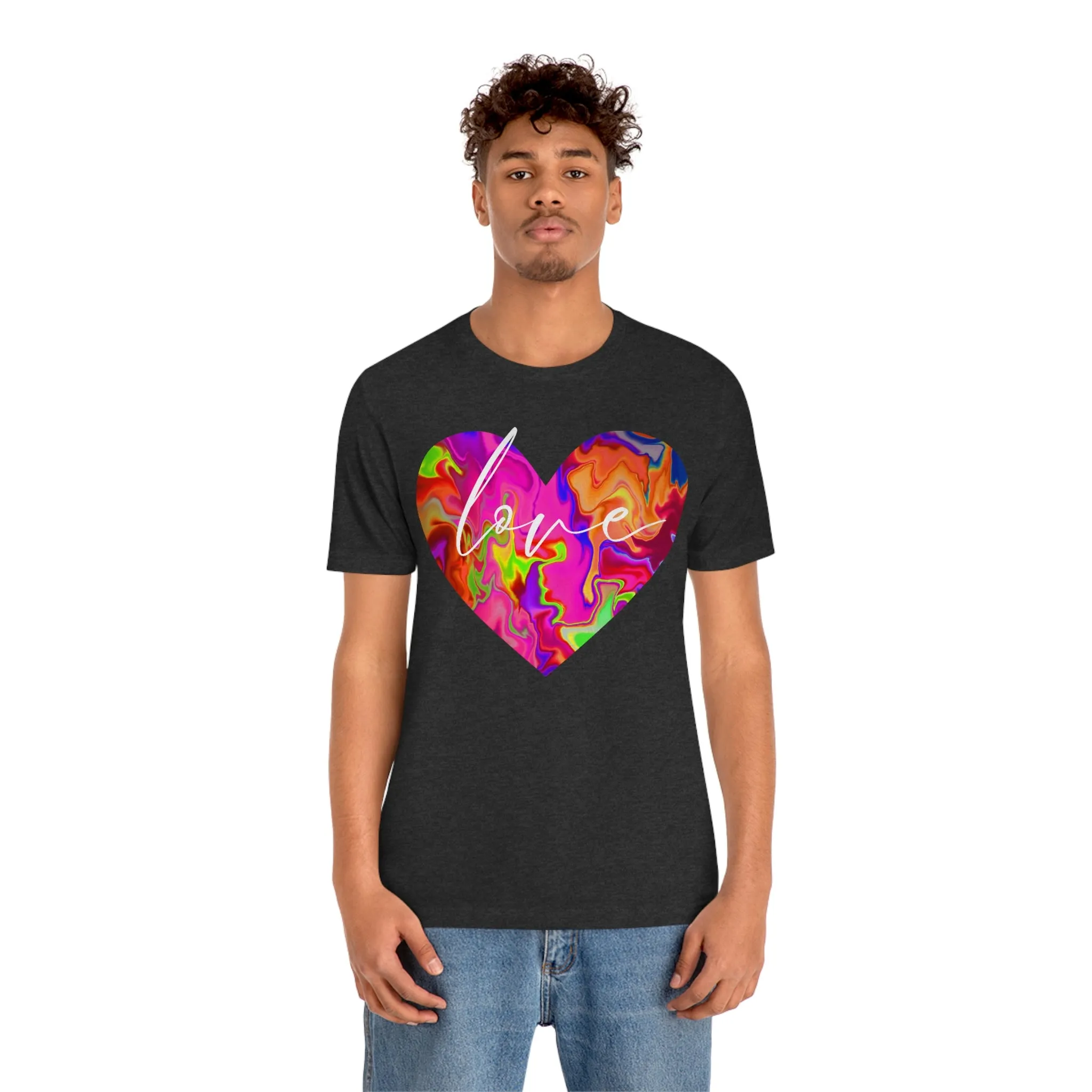 Swirl Heart Script Love Short Sleeve T-Shirt