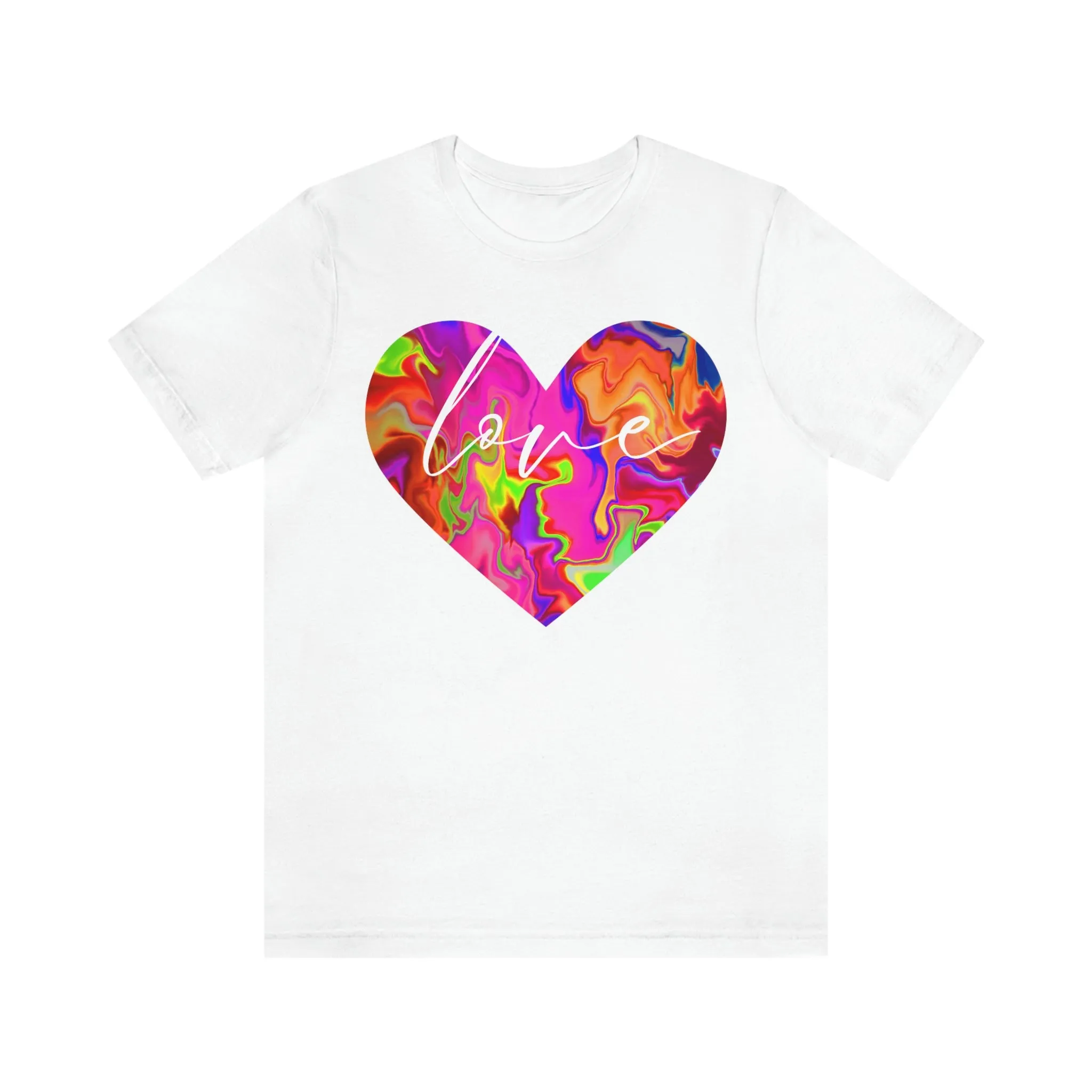 Swirl Heart Script Love Short Sleeve T-Shirt