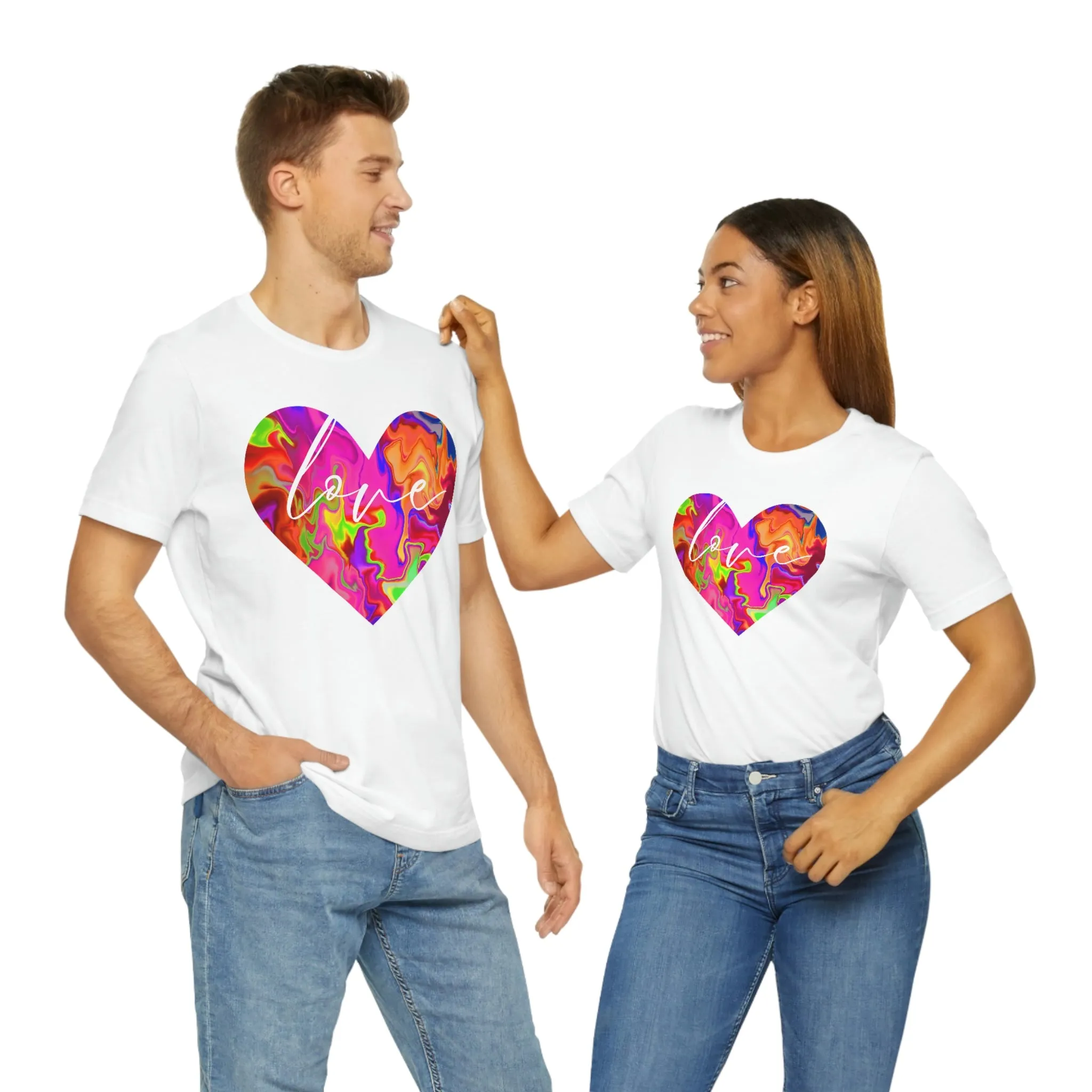 Swirl Heart Script Love Short Sleeve T-Shirt