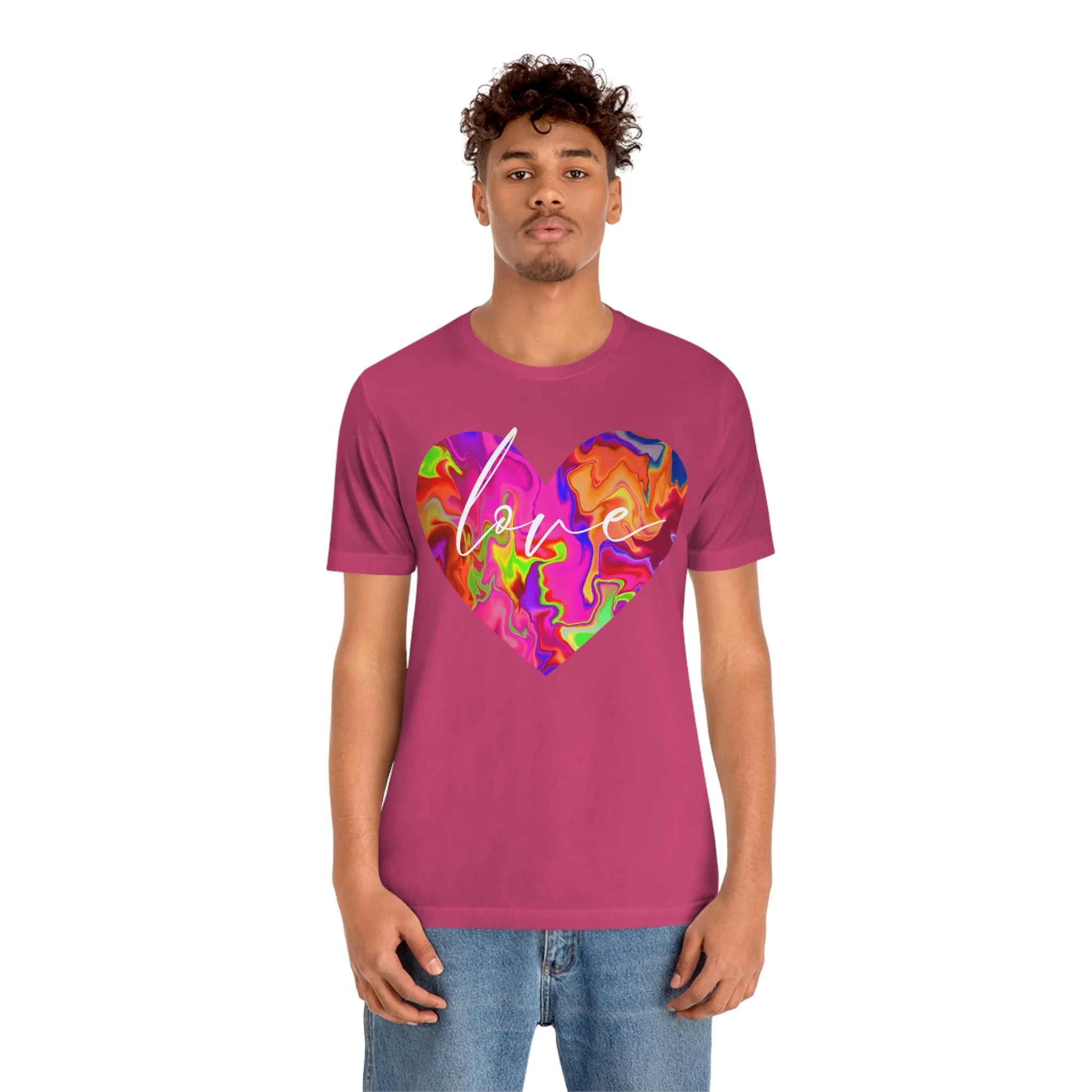 Swirl Heart Script Love Short Sleeve T-Shirt