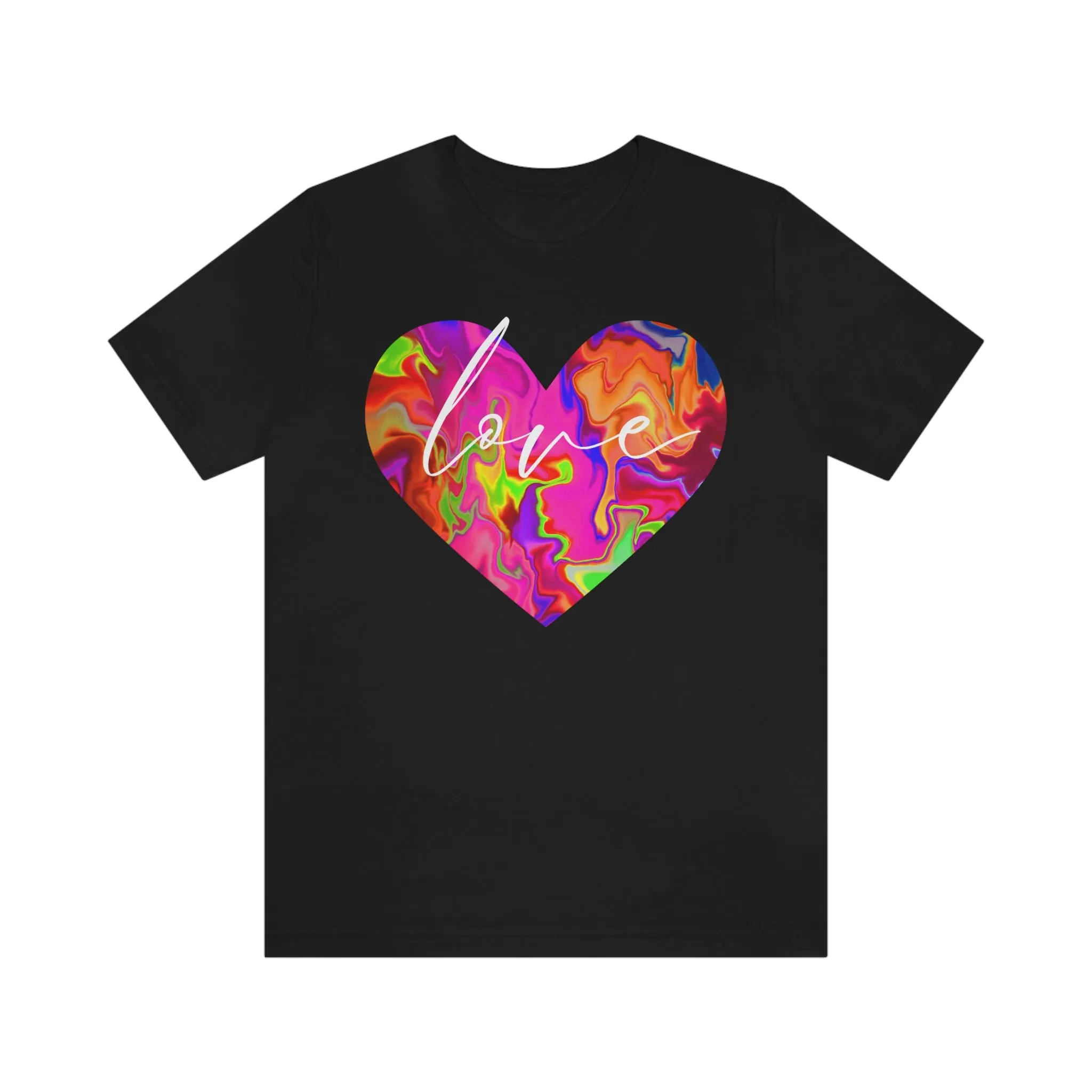 Swirl Heart Script Love Short Sleeve T-Shirt