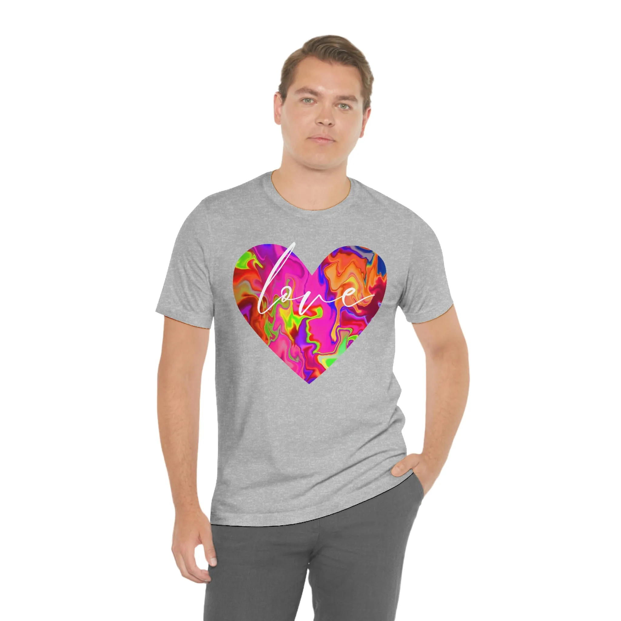 Swirl Heart Script Love Short Sleeve T-Shirt