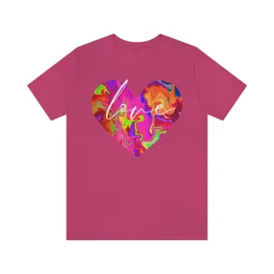 Swirl Heart Script Love Short Sleeve T-Shirt