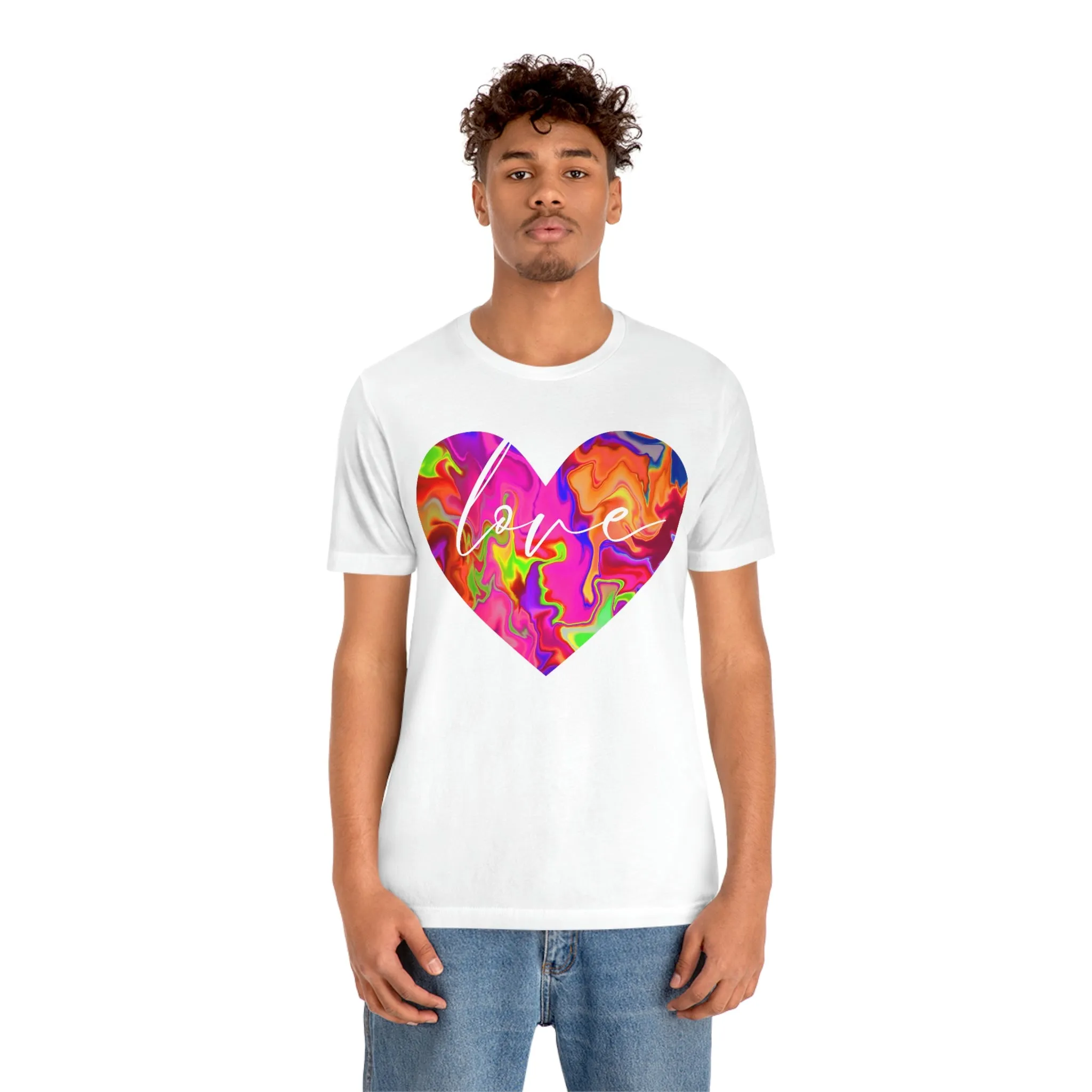 Swirl Heart Script Love Short Sleeve T-Shirt