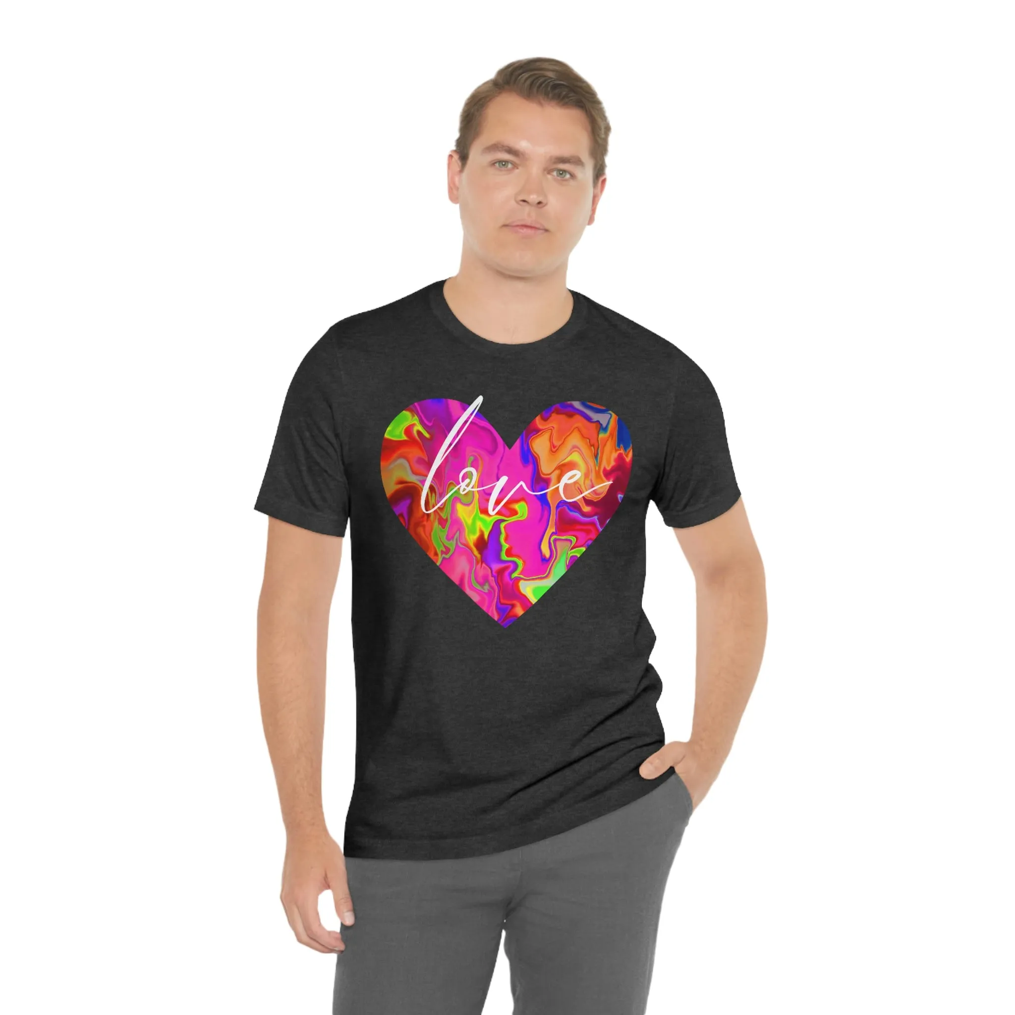 Swirl Heart Script Love Short Sleeve T-Shirt