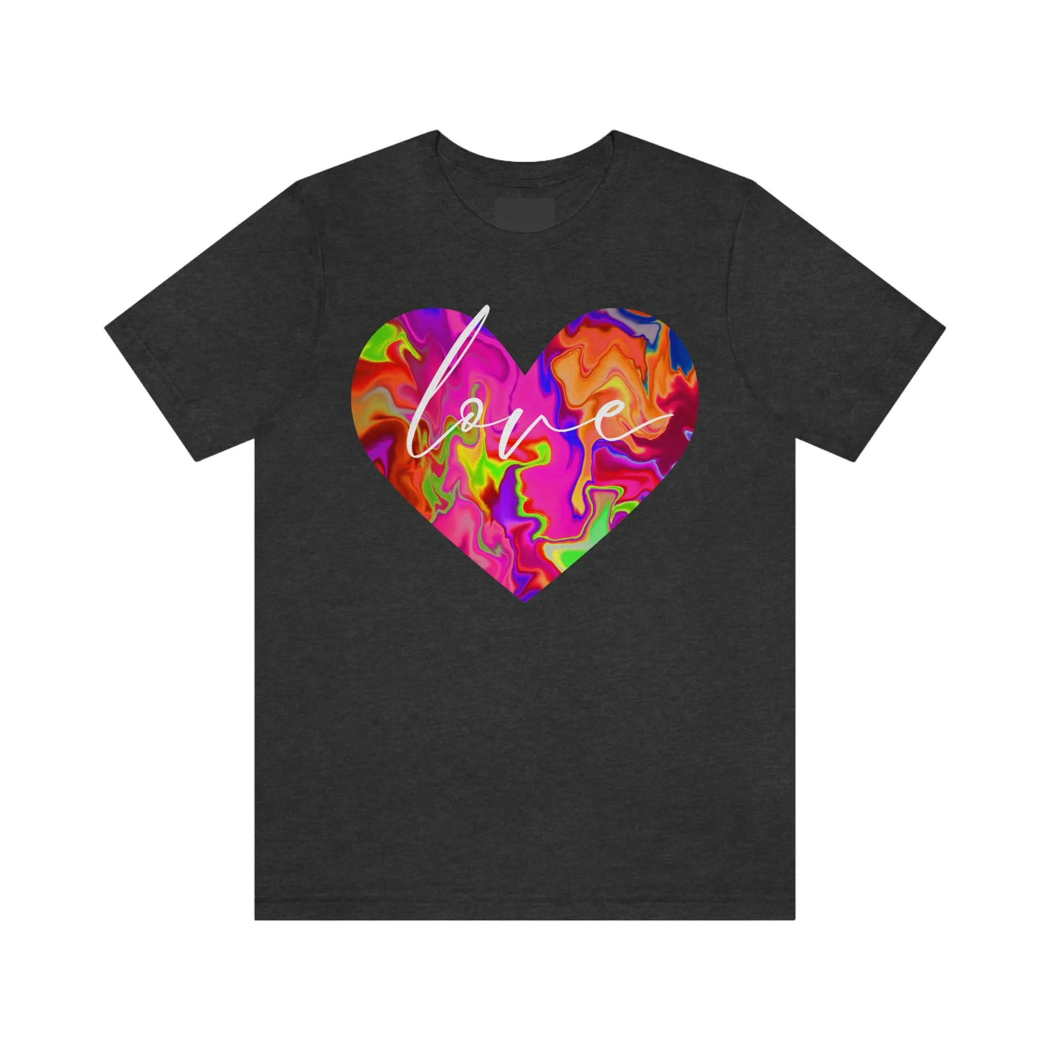 Swirl Heart Script Love Short Sleeve T-Shirt