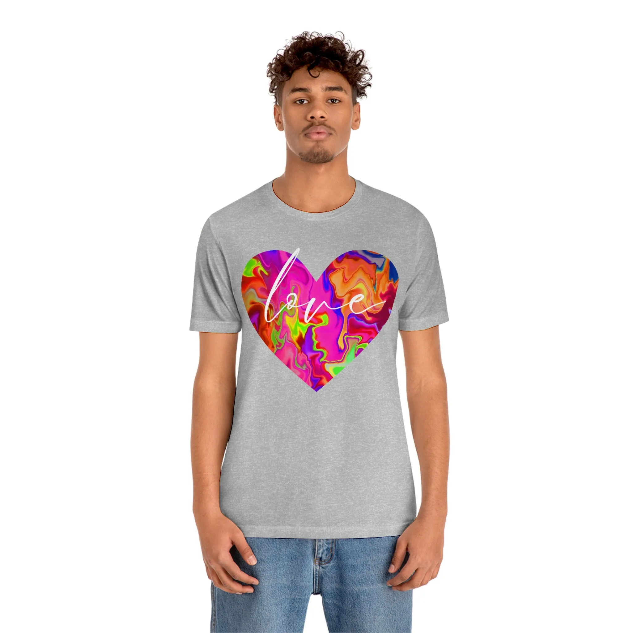 Swirl Heart Script Love Short Sleeve T-Shirt