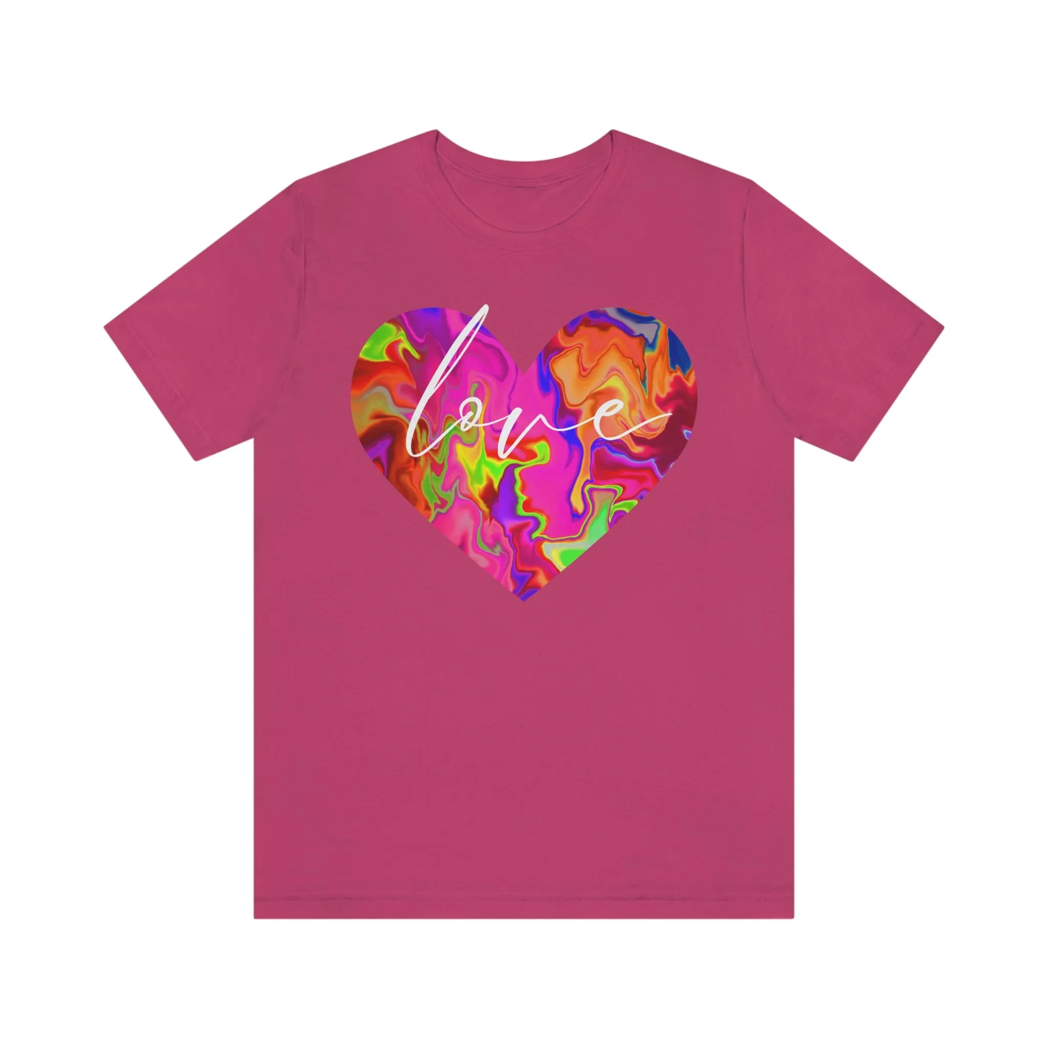 Swirl Heart Script Love Short Sleeve T-Shirt