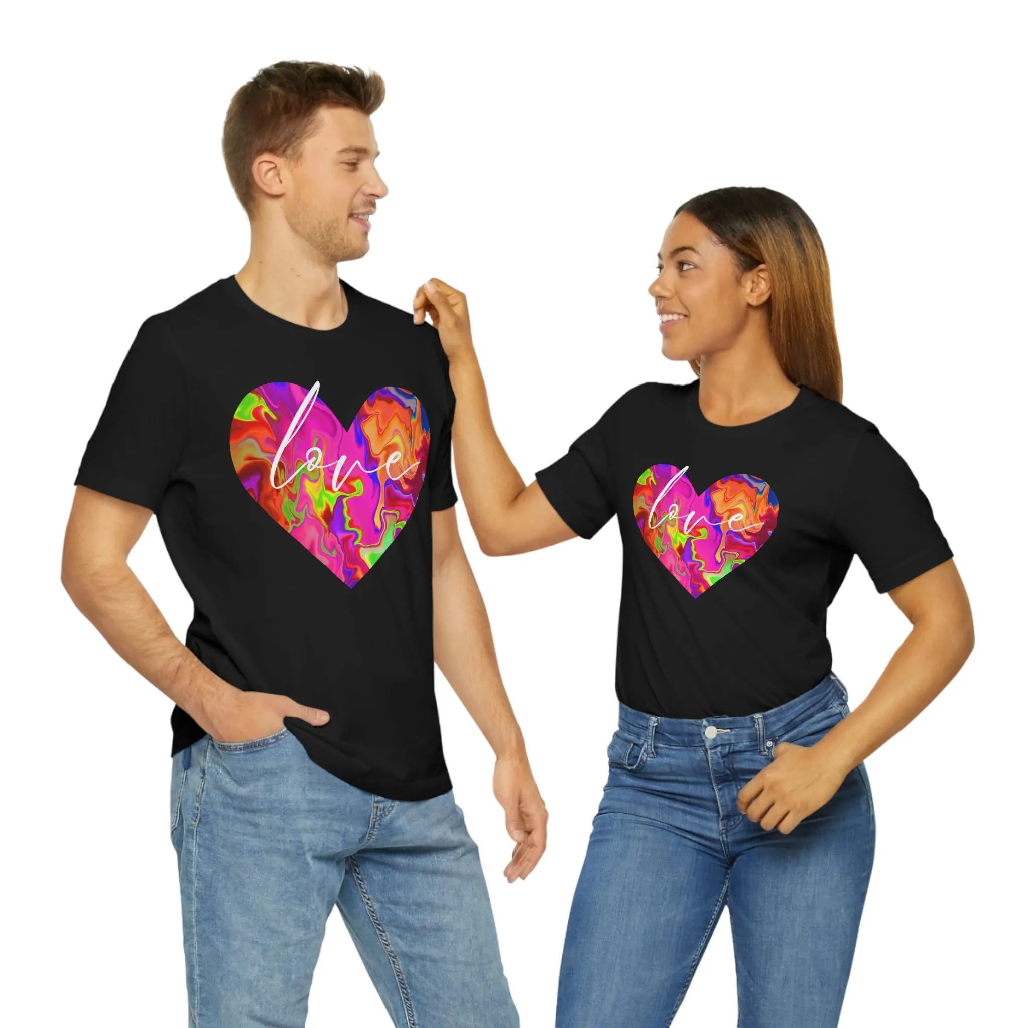 Swirl Heart Script Love Short Sleeve T-Shirt