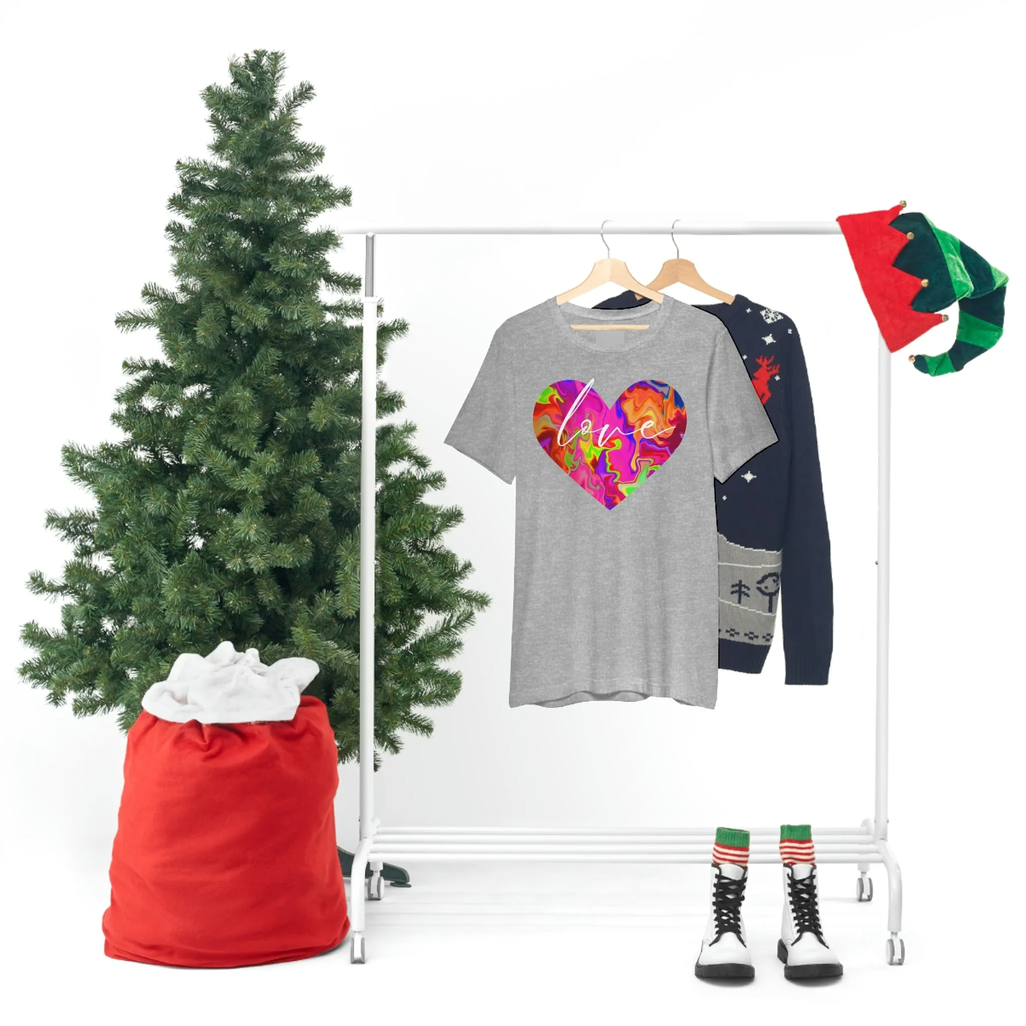 Swirl Heart Script Love Short Sleeve T-Shirt