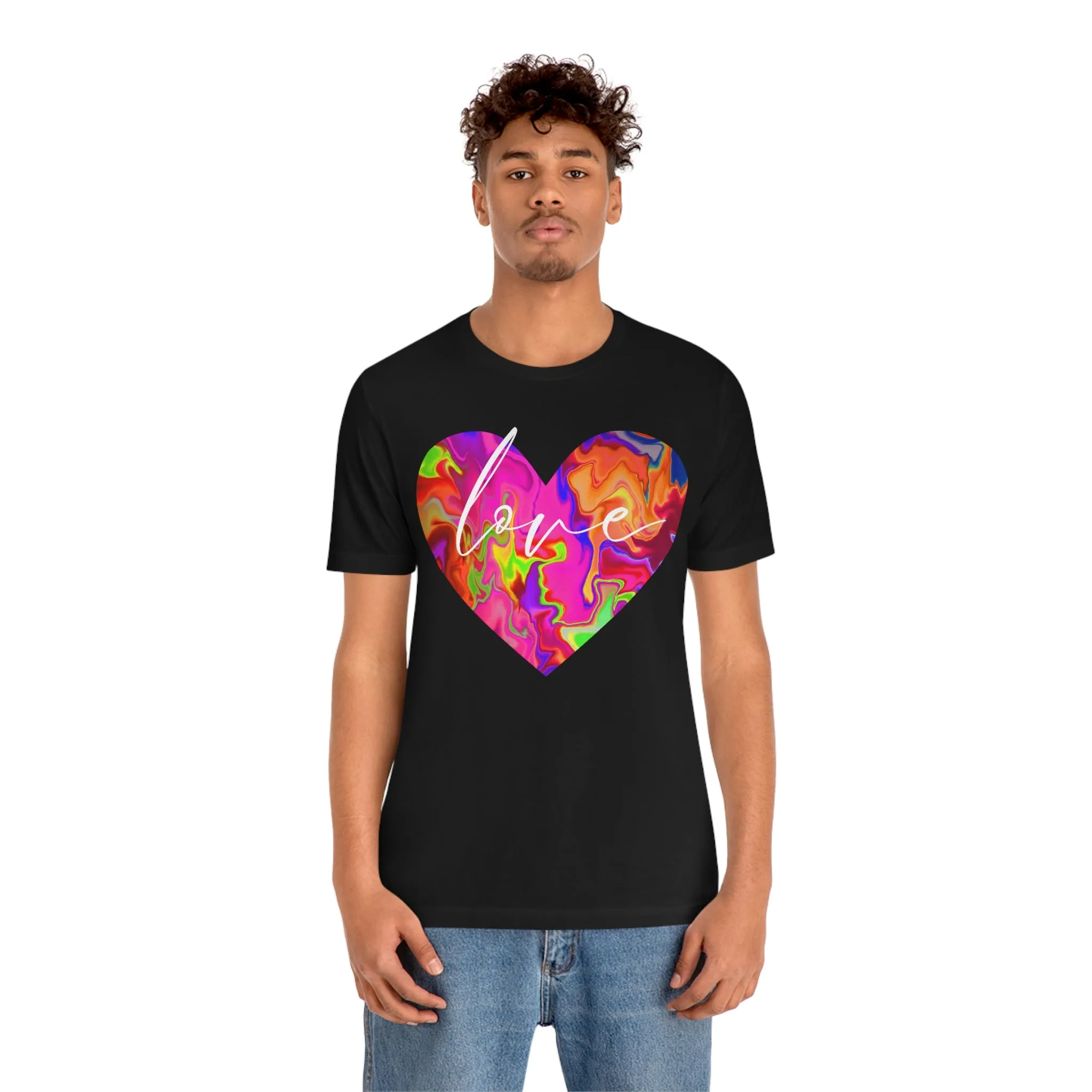 Swirl Heart Script Love Short Sleeve T-Shirt