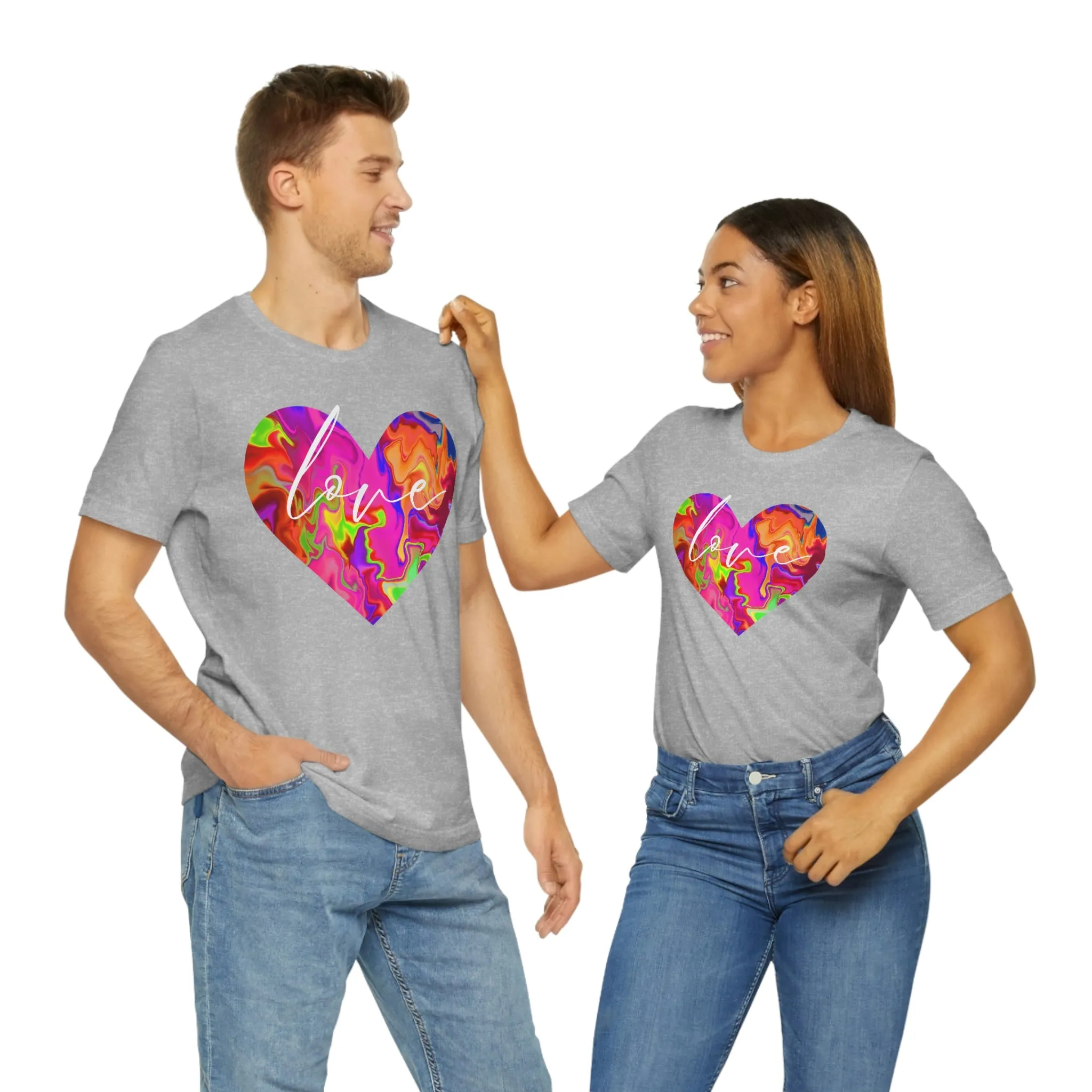 Swirl Heart Script Love Short Sleeve T-Shirt