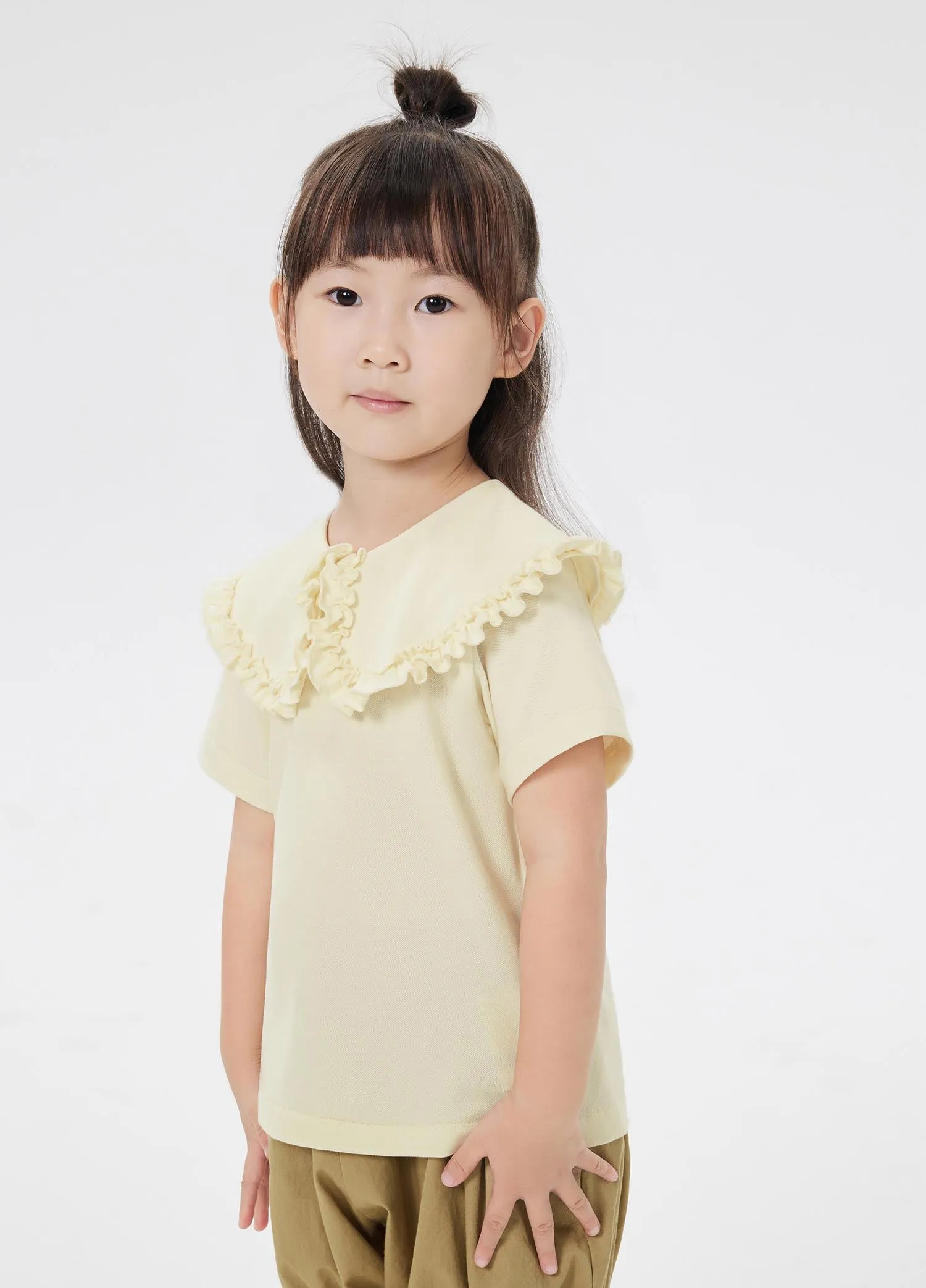 T-Shirt / jnby by JNBY Laced Collar Short Sleeve T-Shirt