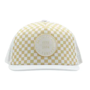 Tan Checks Trucker Hat