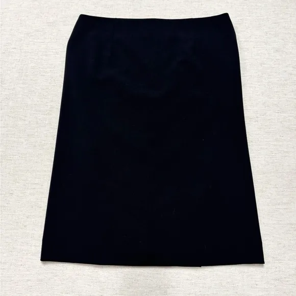 Theory Women Pencil Skirt Size 4 Black Wool Blend Corporate Career Double Slit