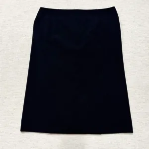 Theory Women Pencil Skirt Size 4 Black Wool Blend Corporate Career Double Slit