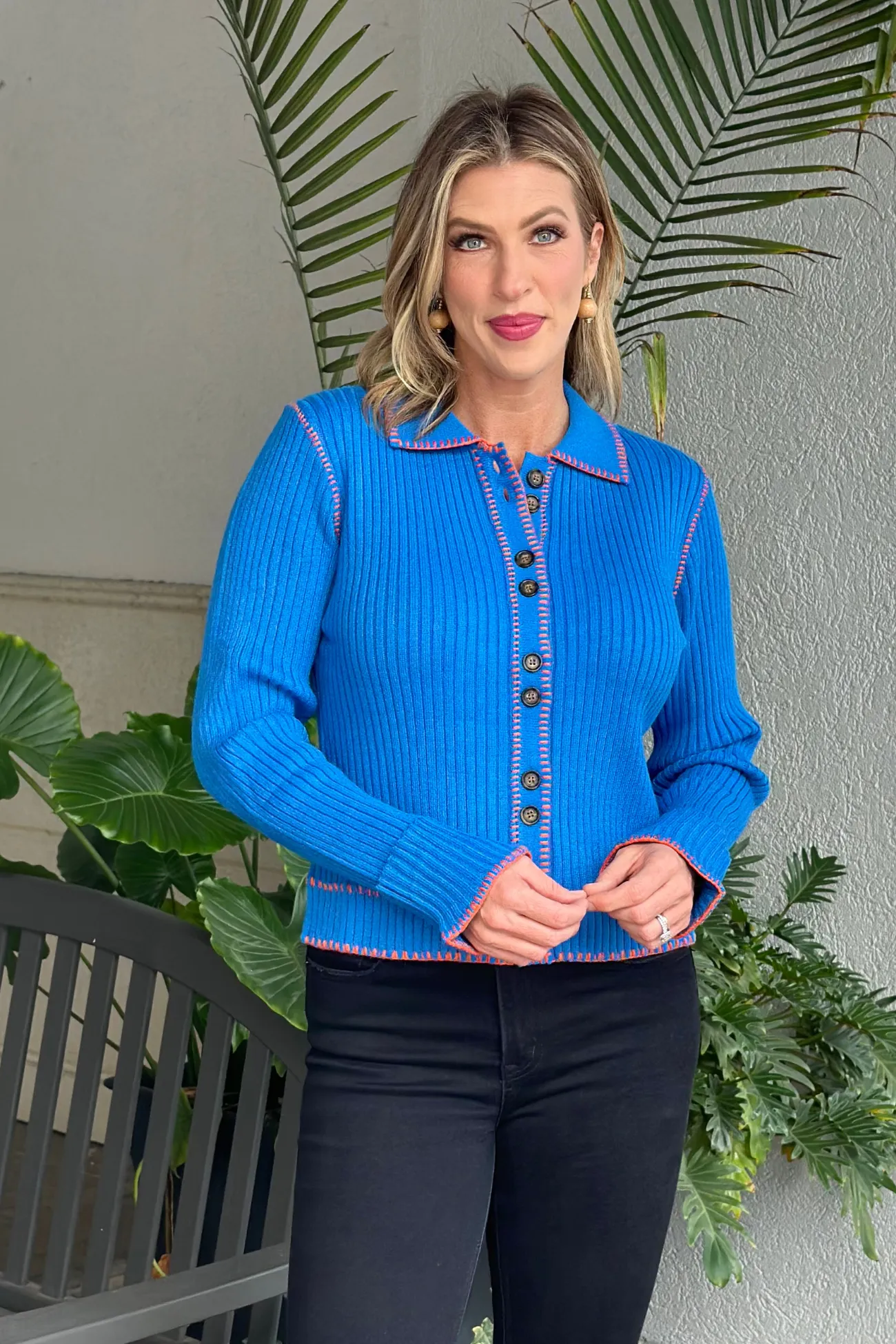 THML Keep Close Collared Button Up Cardigan