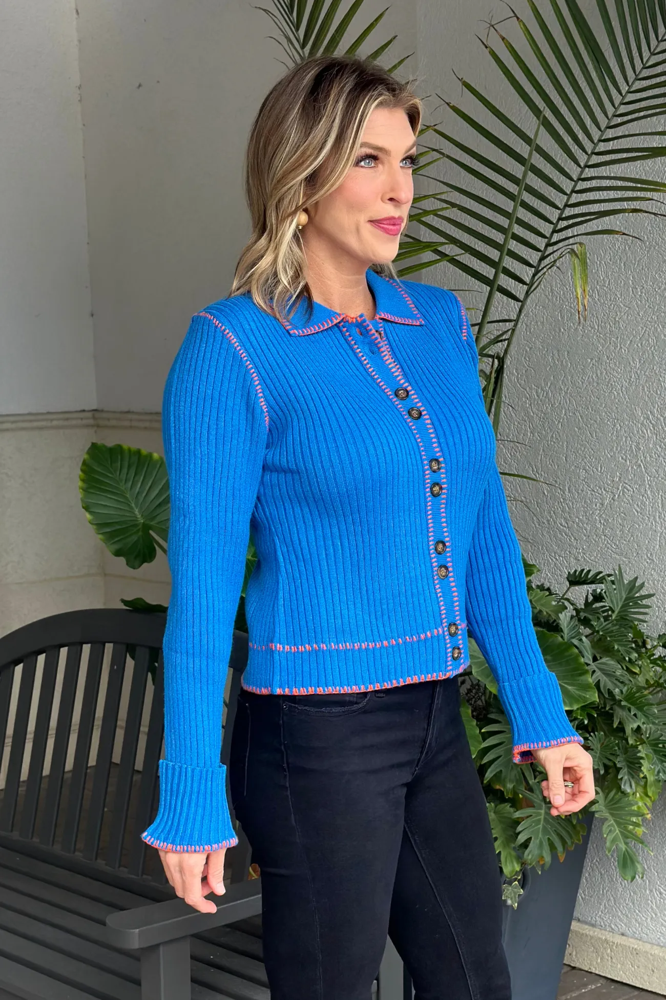 THML Keep Close Collared Button Up Cardigan